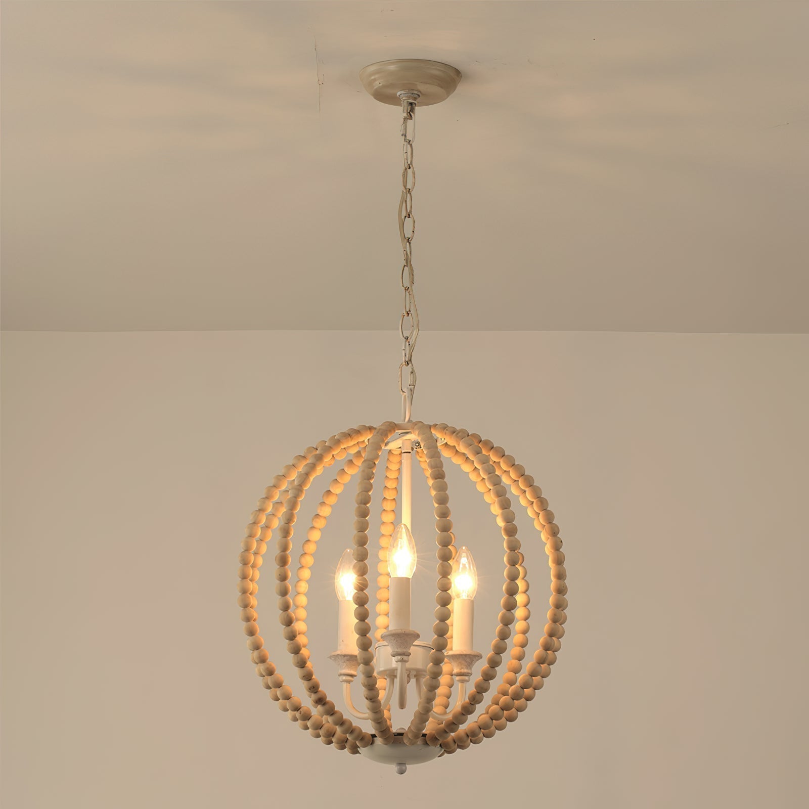 Vanoren Perlen Holz Pendelleuchte-Letslighting