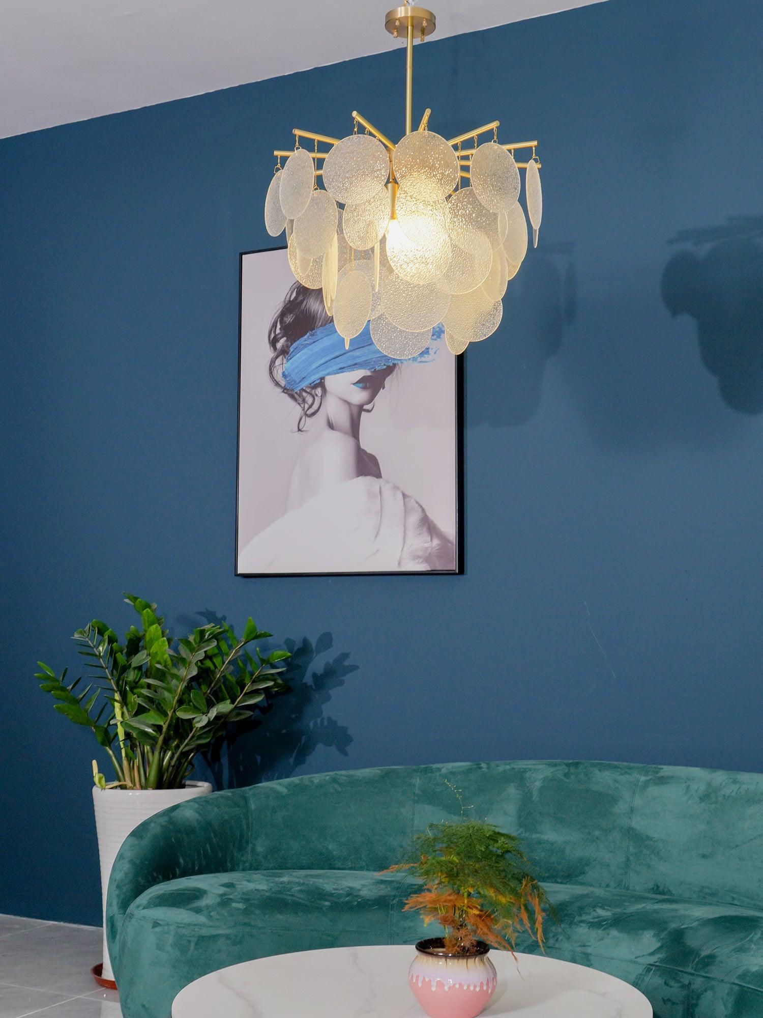 Solara Chandelier Nimbus Glass Droplets - Letslighting