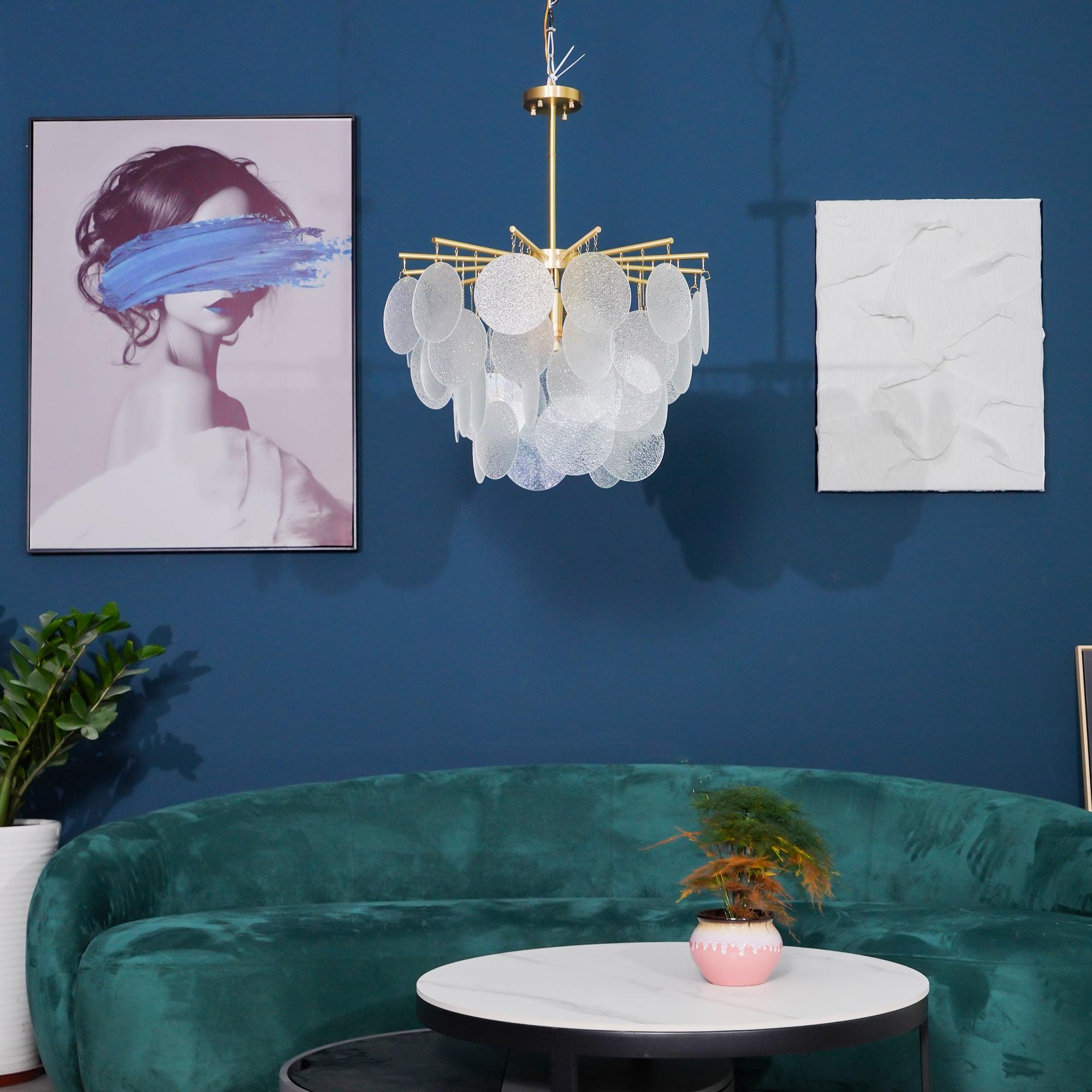 Solara Chandelier Nimbus Glass Droplets - Letslighting