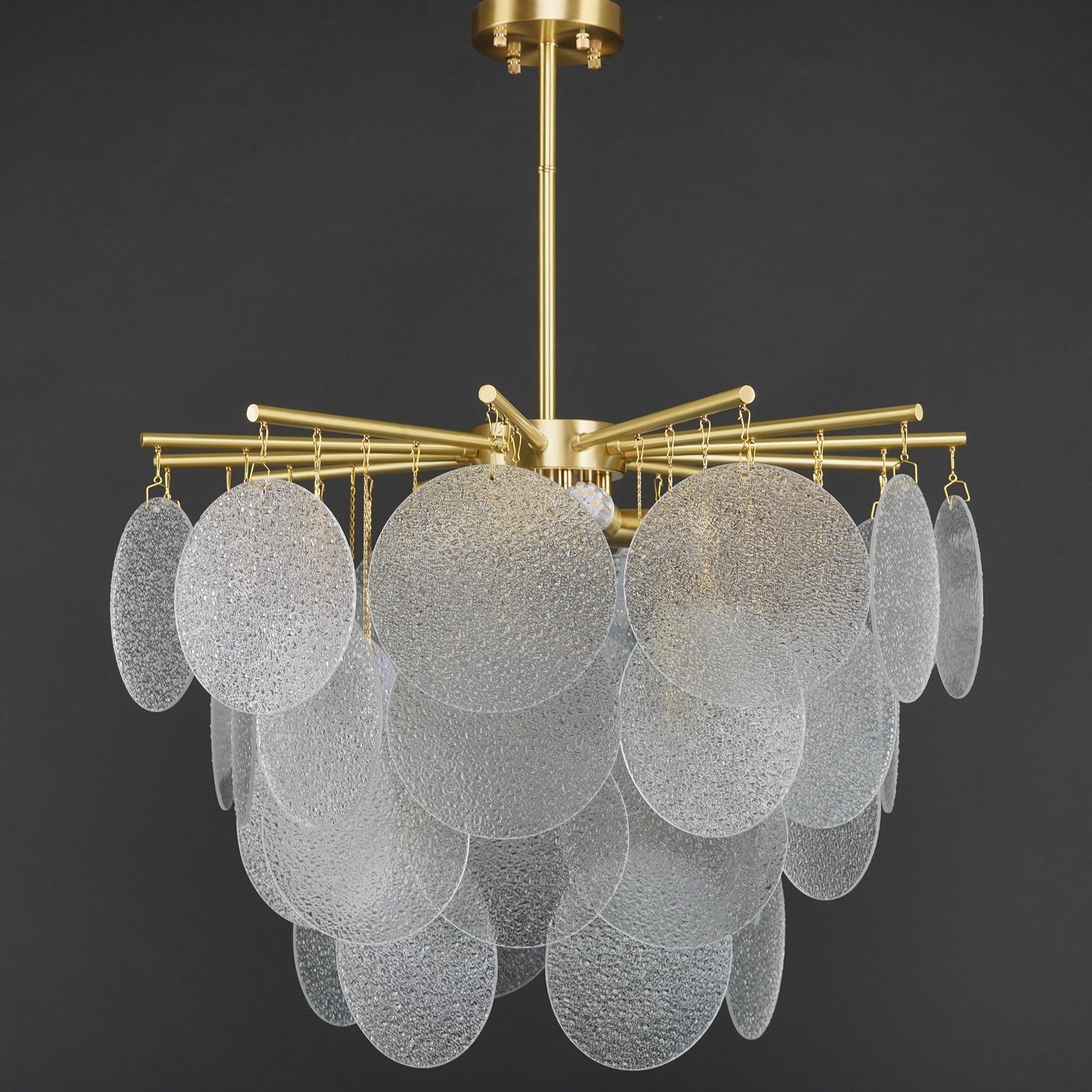 Solara Chandelier Nimbus Glass Droplets - Letslighting