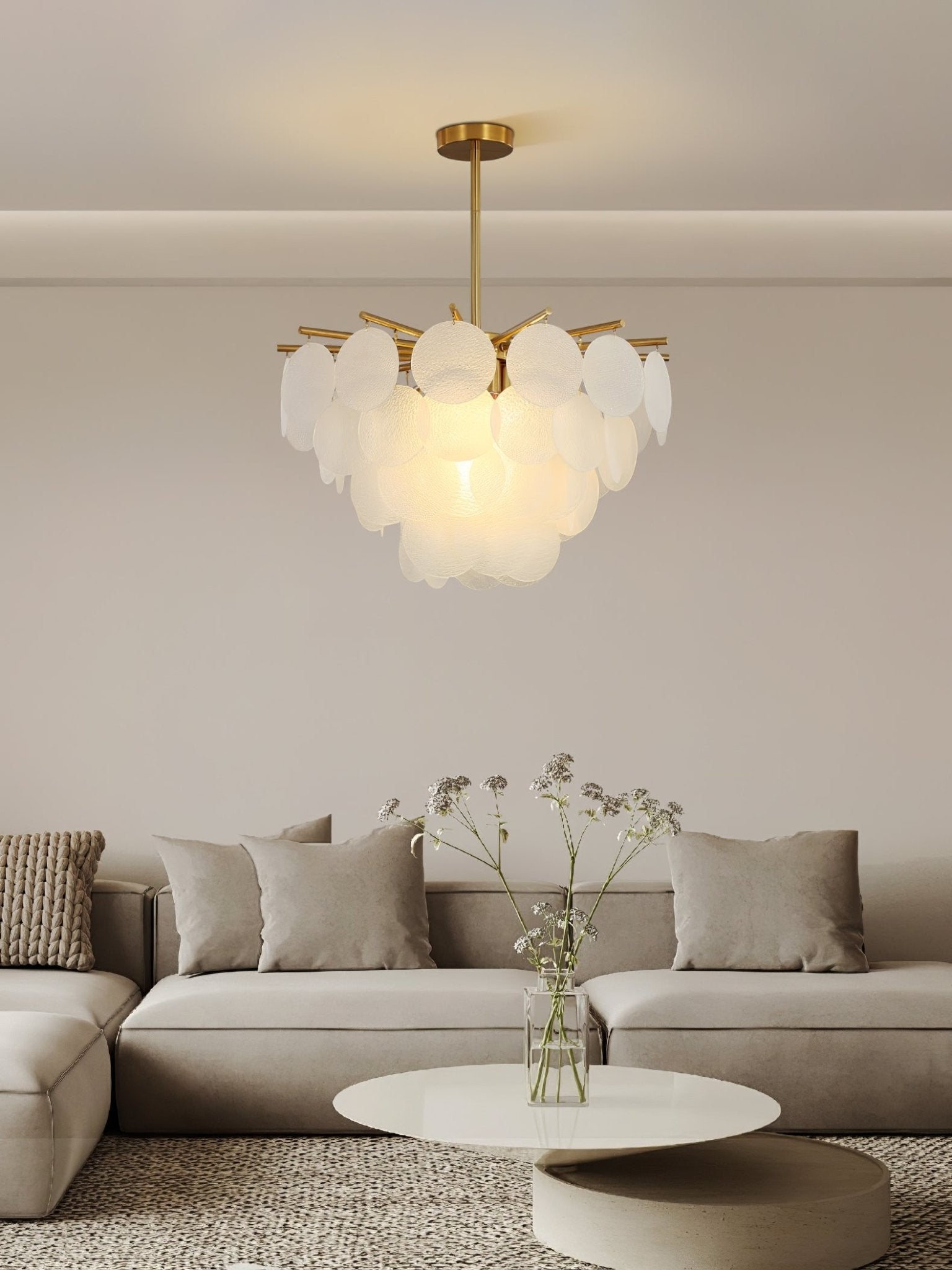 Solara Chandelier Nimbus Glass Droplets - Letslighting