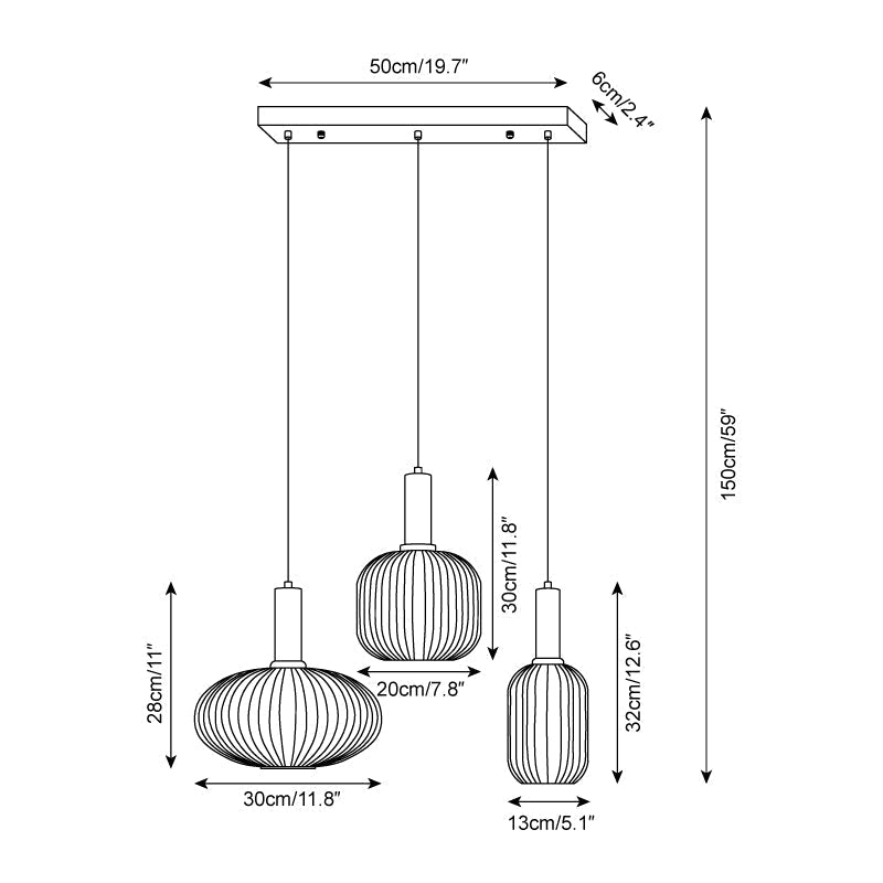Elara Ribbed Pendant Lamp - Letslighting