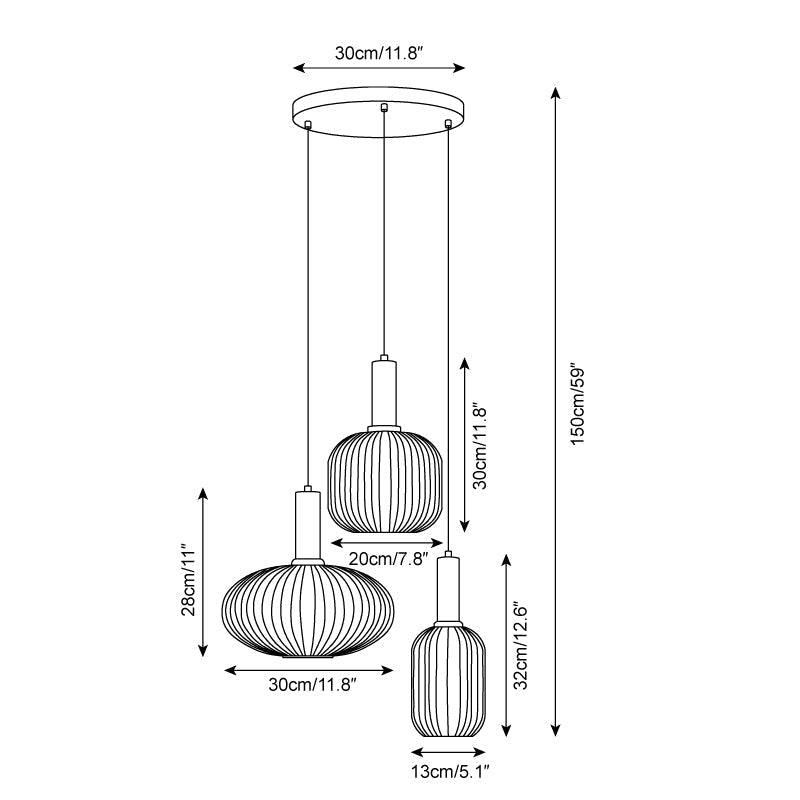 Elara Ribbed Pendant Lamp - Letslighting