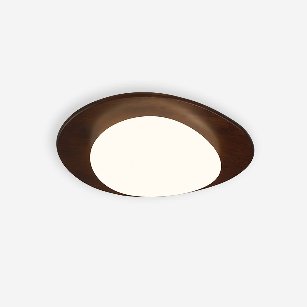Ceiling Light Wood and Acrylic Oval Shade Minimalist Natural - Letslighting