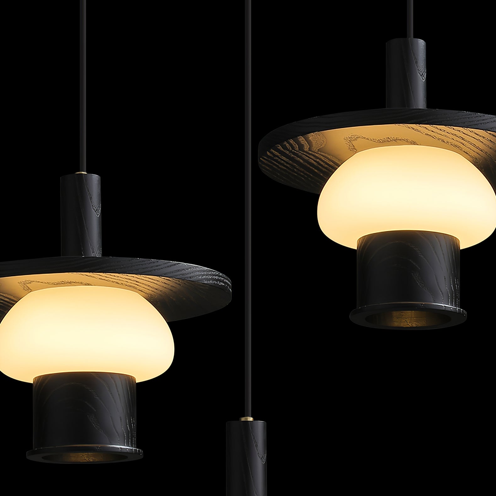 Zephaan Klassische Pendelleuchte aus Glas und Holz-Letslighting