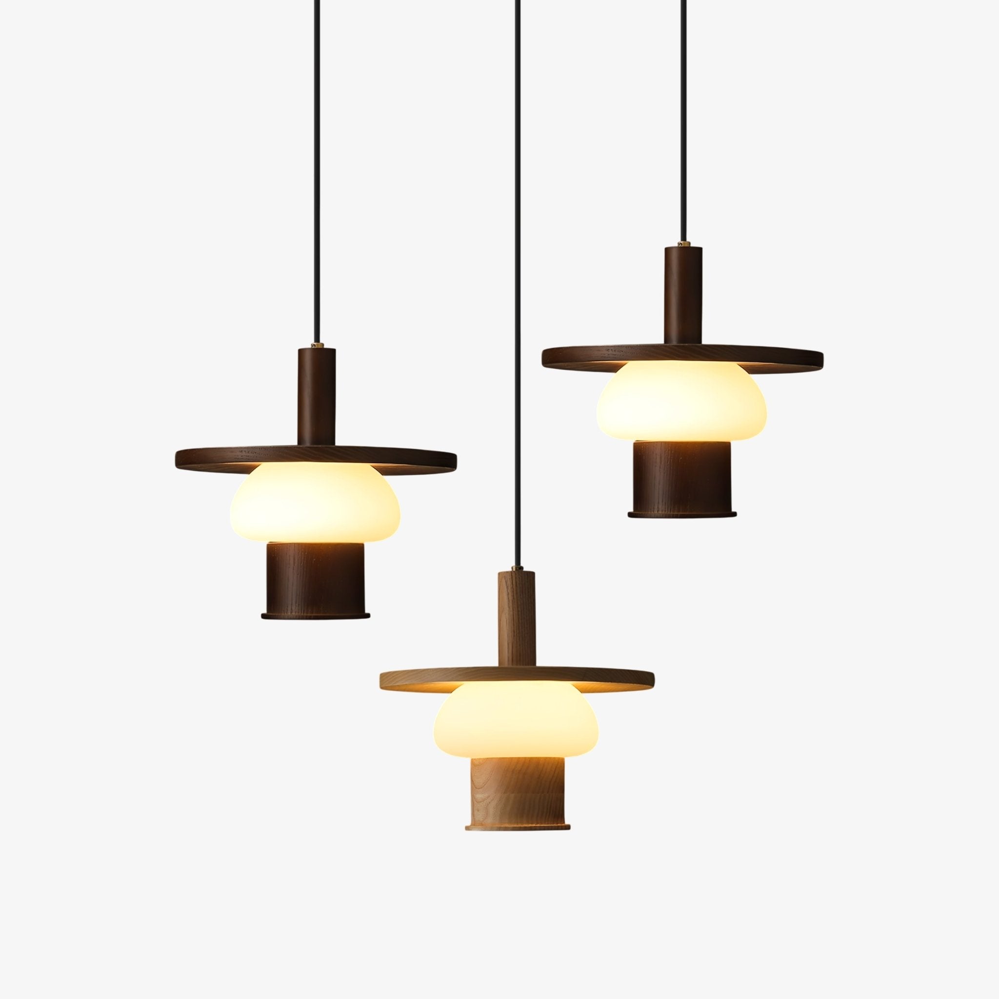 Zephaan Klassische Pendelleuchte aus Glas und Holz-Letslighting