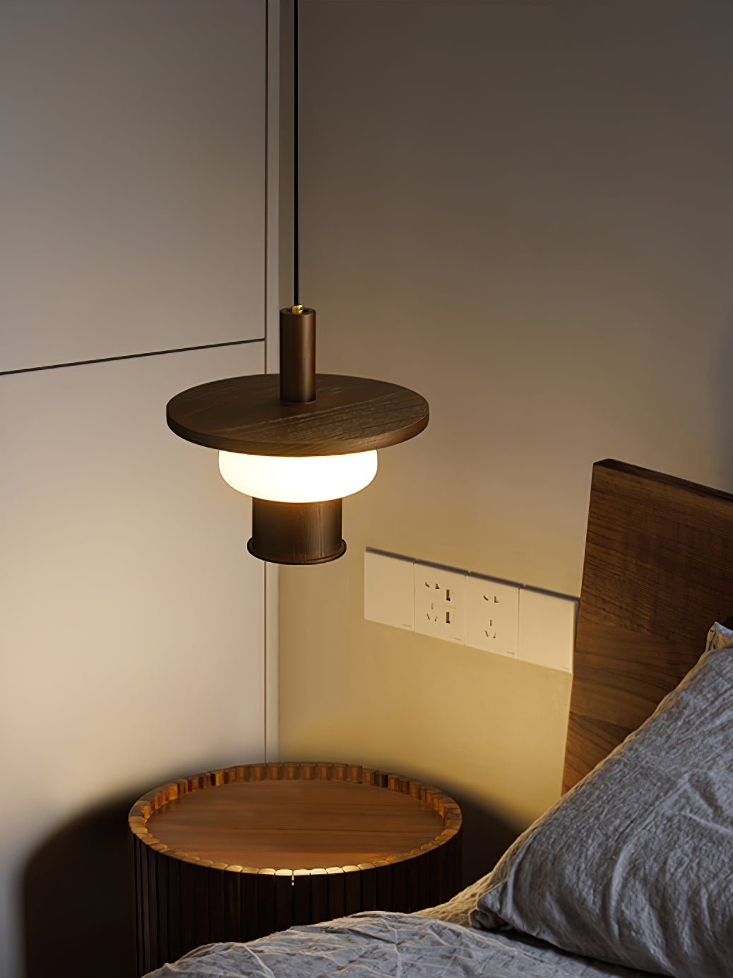 Zephaan Klassische Pendelleuchte aus Glas und Holz-Letslighting