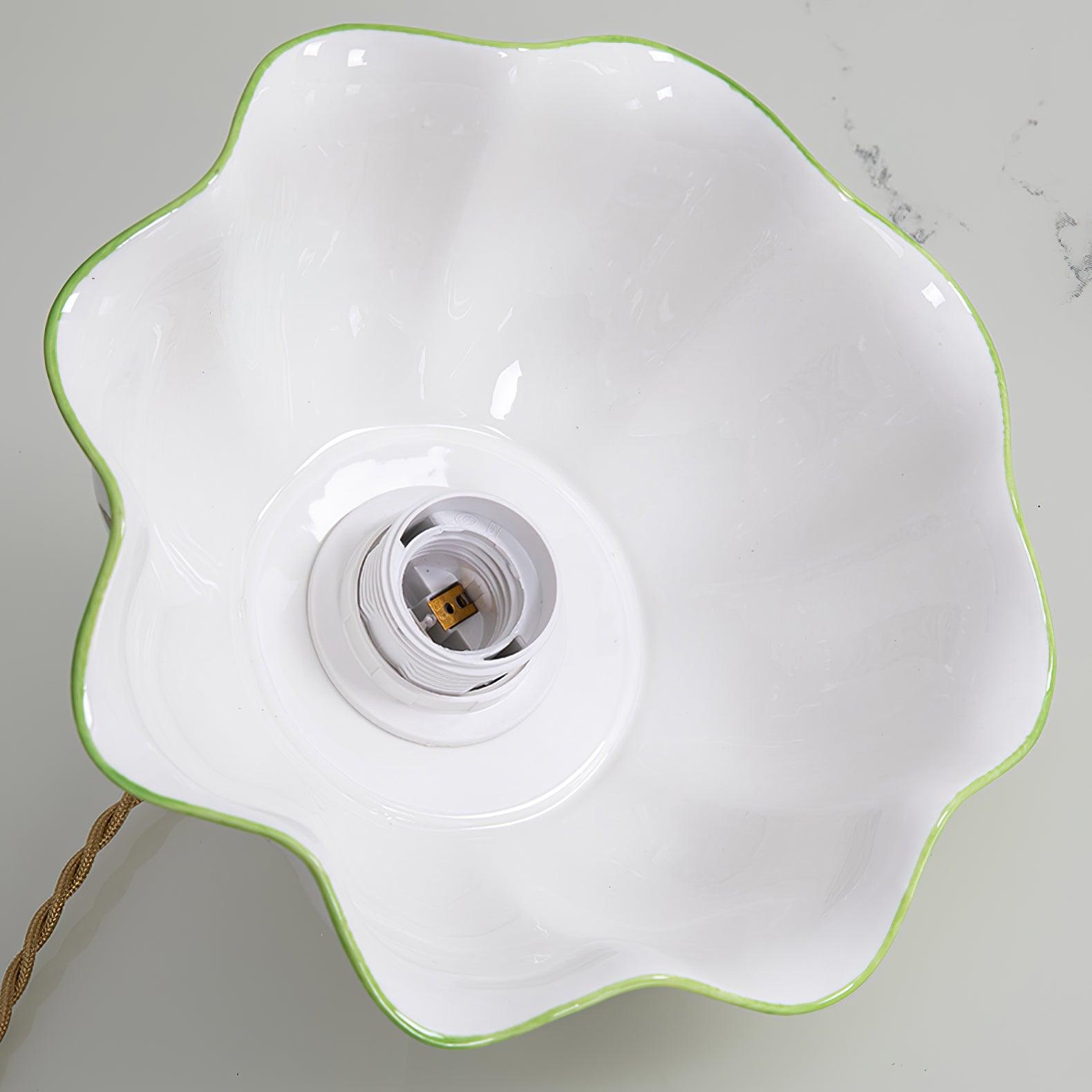 Pendelleuchte Keramik Blütenschirm Schmetterlinge Vintage-Letslighting
