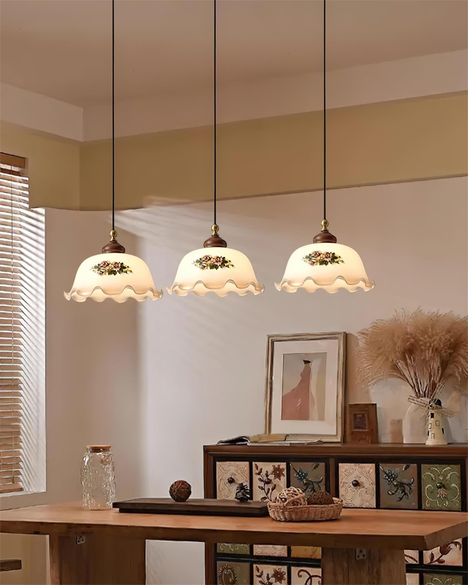 Belvia Pendelleuchte Vintage Blume mit Gewelltem-Letslighting