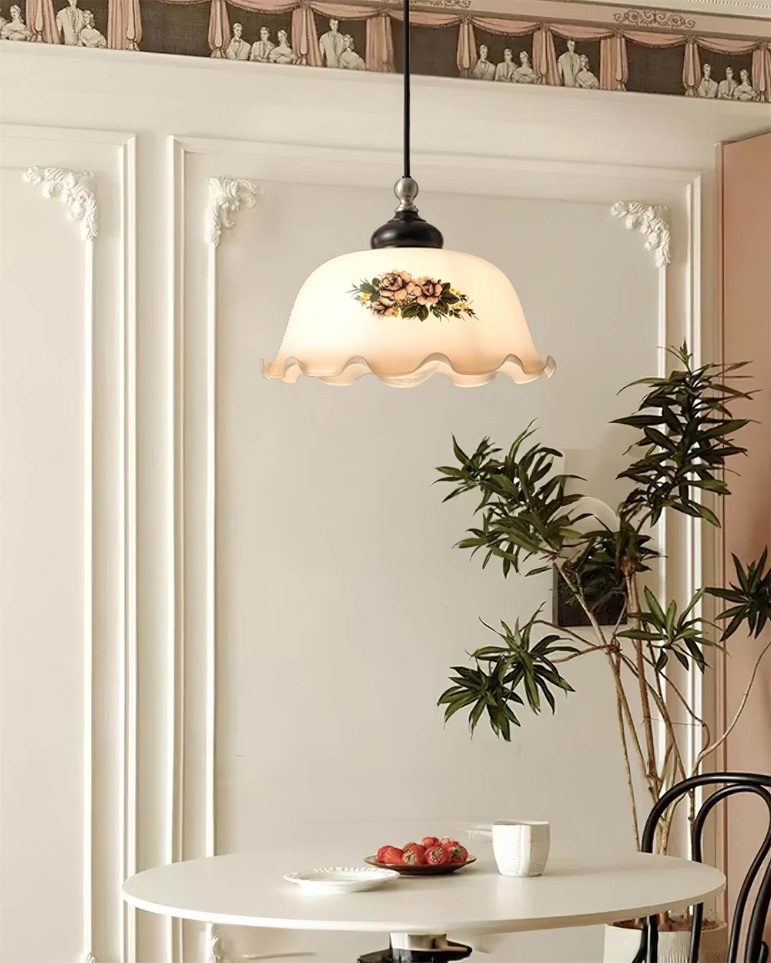 Belvia Pendelleuchte Vintage Blume mit Gewelltem-Letslighting
