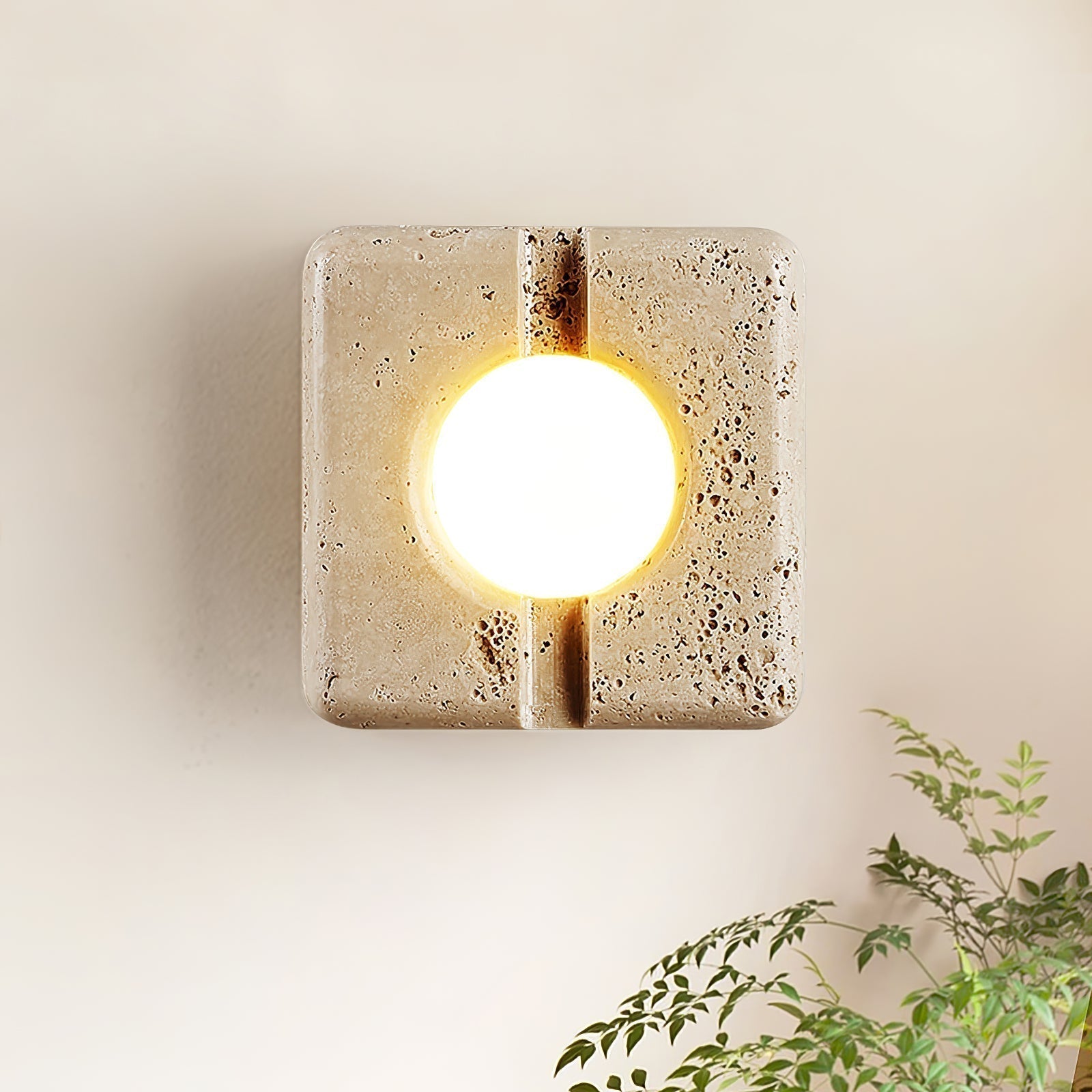 Olvenan Square Travertine Wall Light - Neutralighting