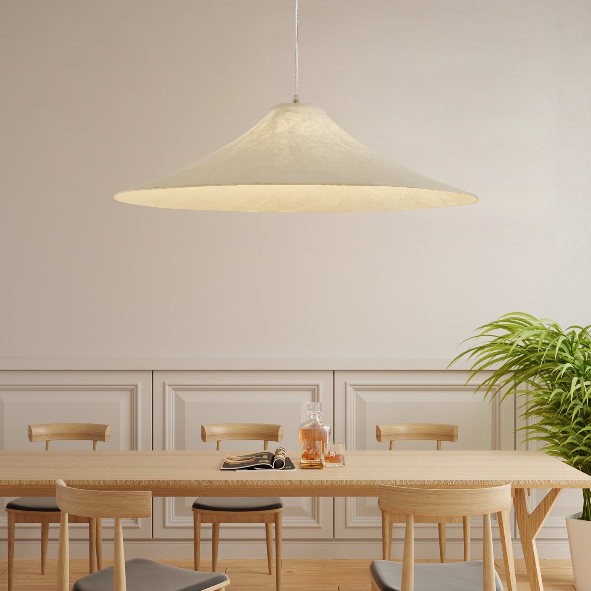 Abbotswell Modern Minimalist Natural Flat Metal Pendant Lamp - Blowlighting
