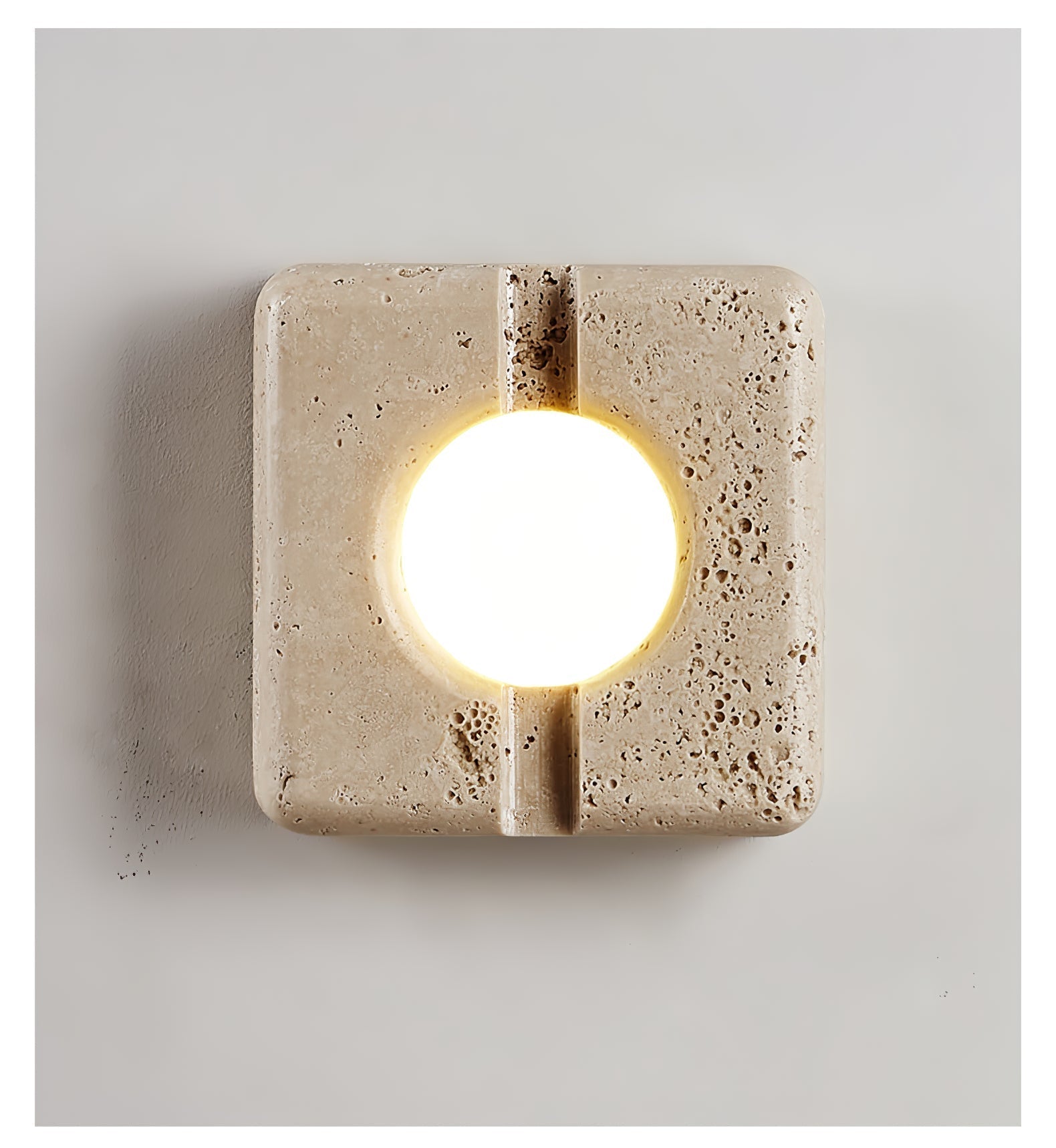 Olvenan Square Travertine Wall Light - Neutralighting