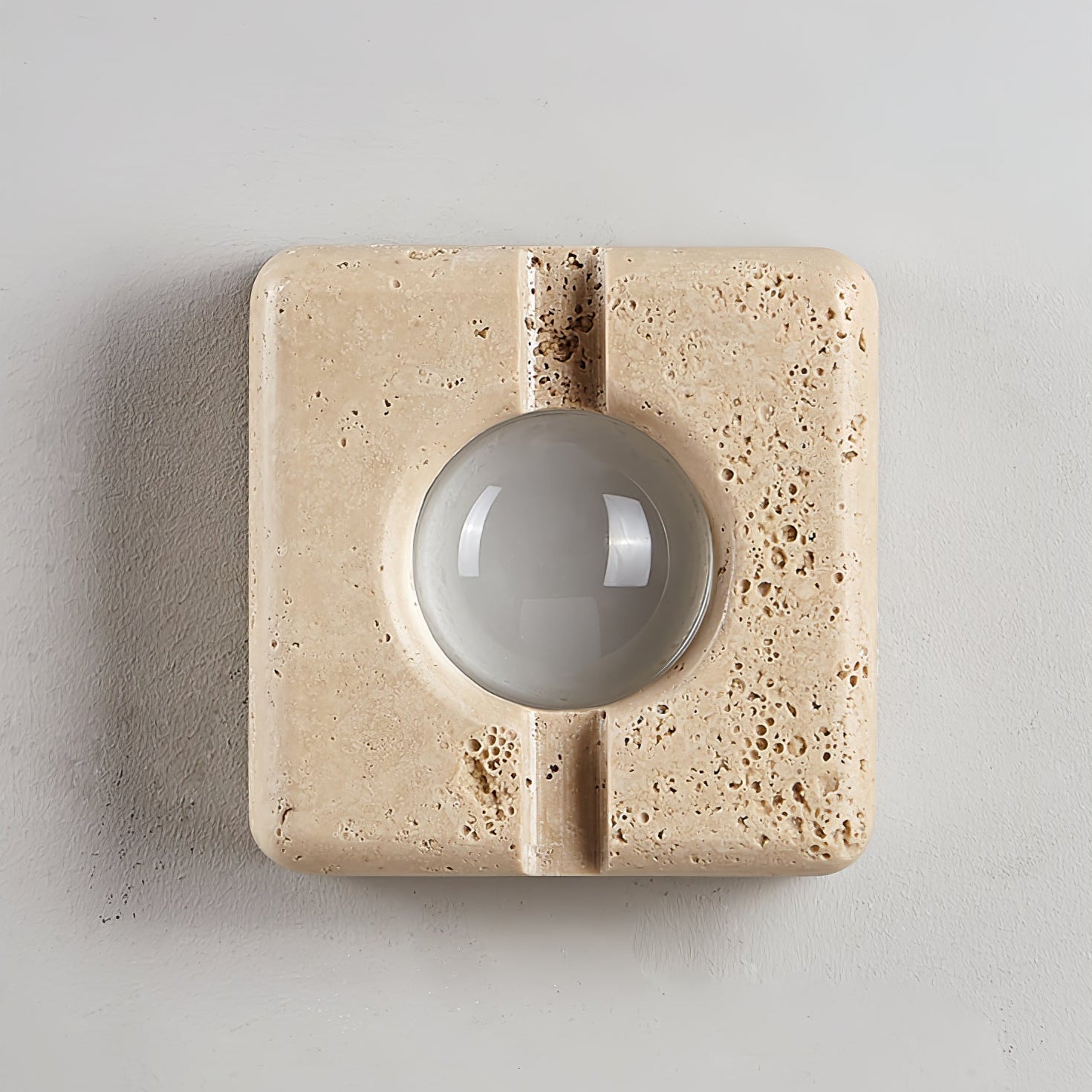 Olvenan Square Travertine Wall Light - Neutralighting