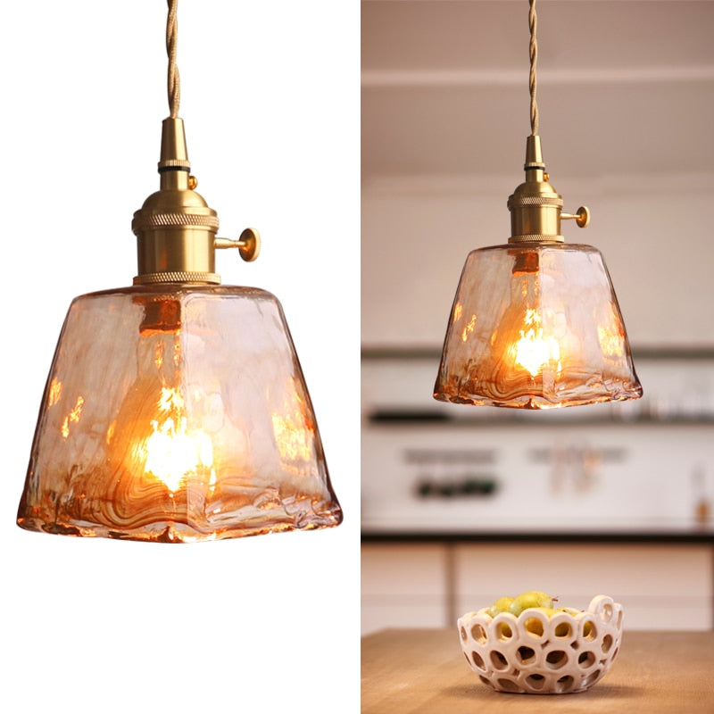 Valentina  Pendelleuchte Vintage LED  Metall Glas Esszimmer Wohnzimmer Schlafzimmer