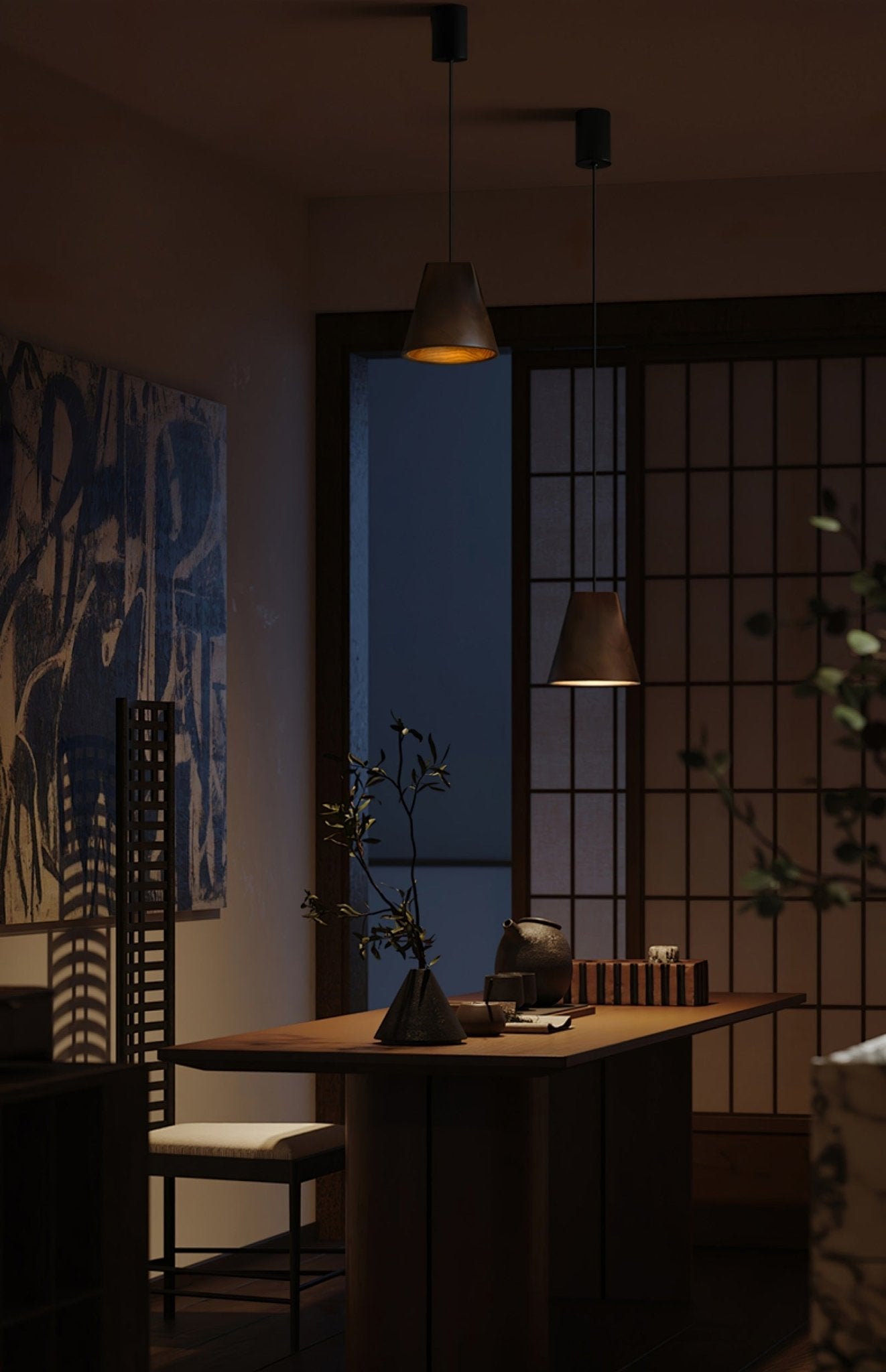 Vetra Rustikale Holz-Pendelleuchte-Letslighting