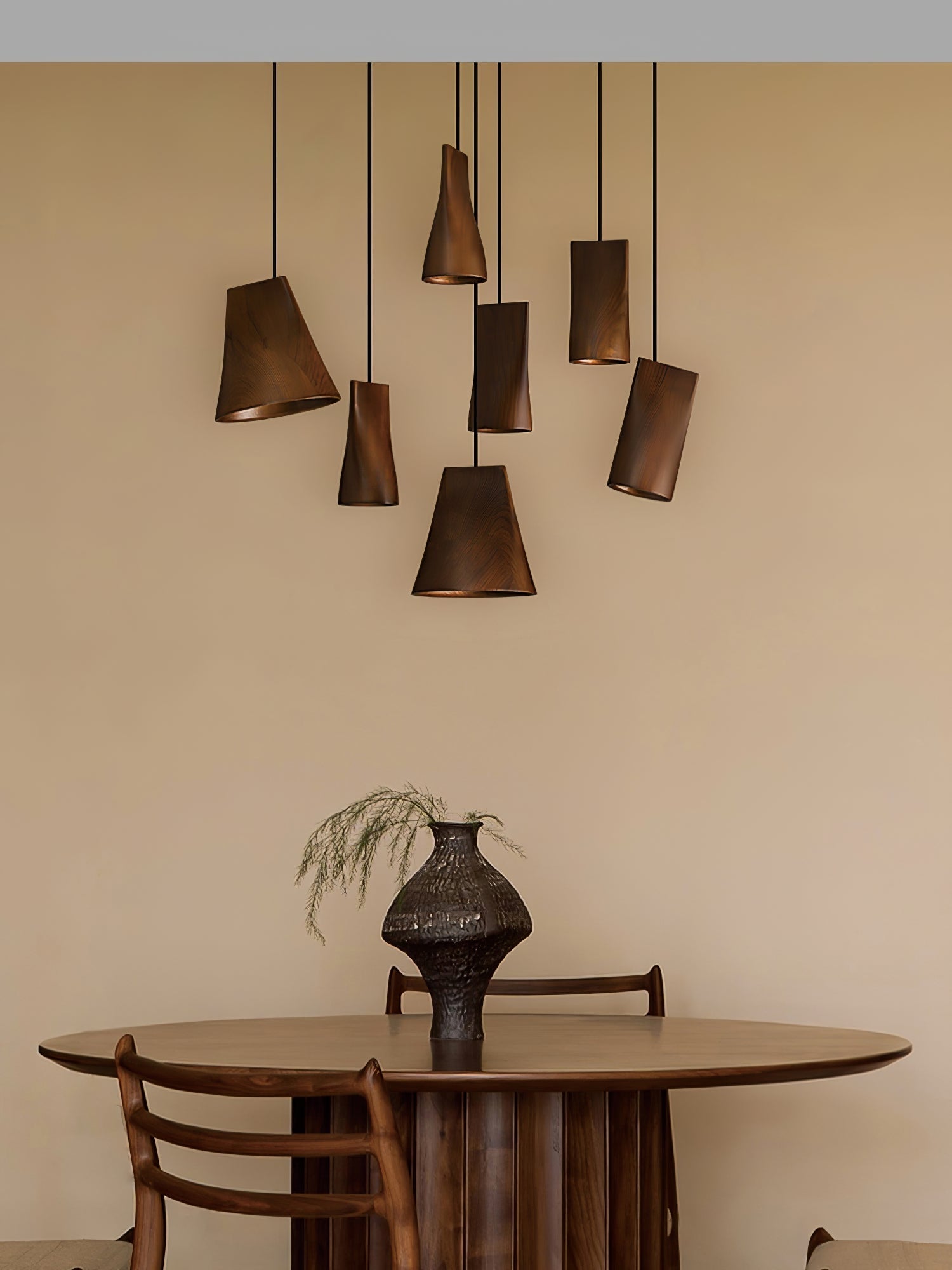 Vetra Rustikale Holz-Pendelleuchte-Letslighting