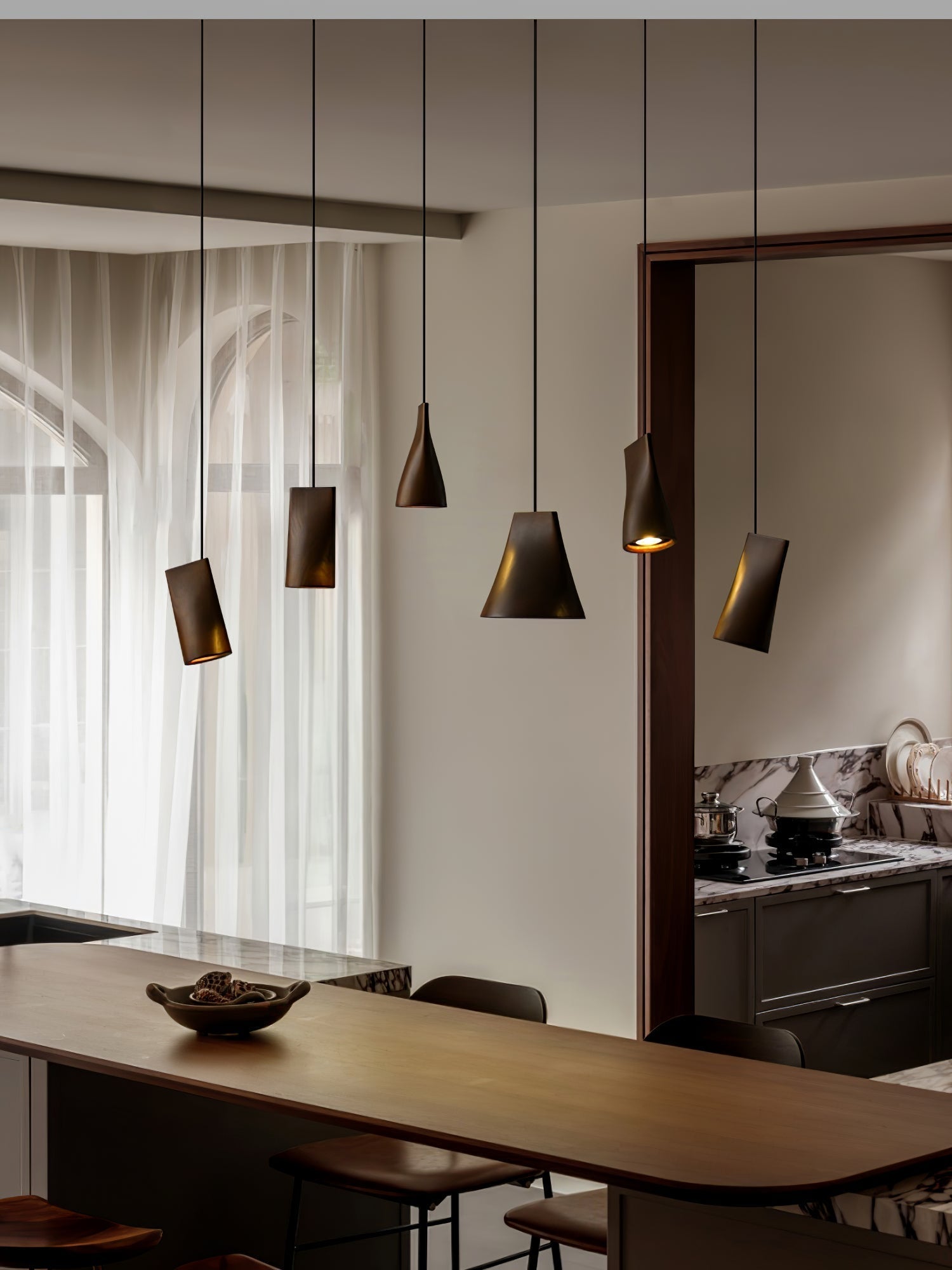 Vetra Rustikale Holz-Pendelleuchte-Letslighting