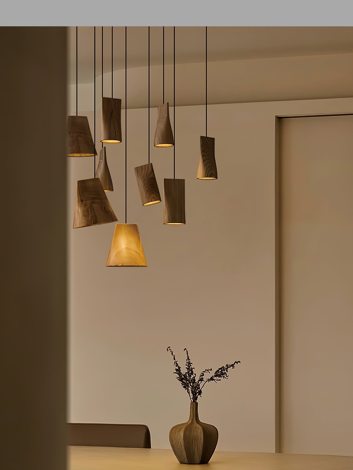 Vetra Rustikale Holz-Pendelleuchte-Letslighting