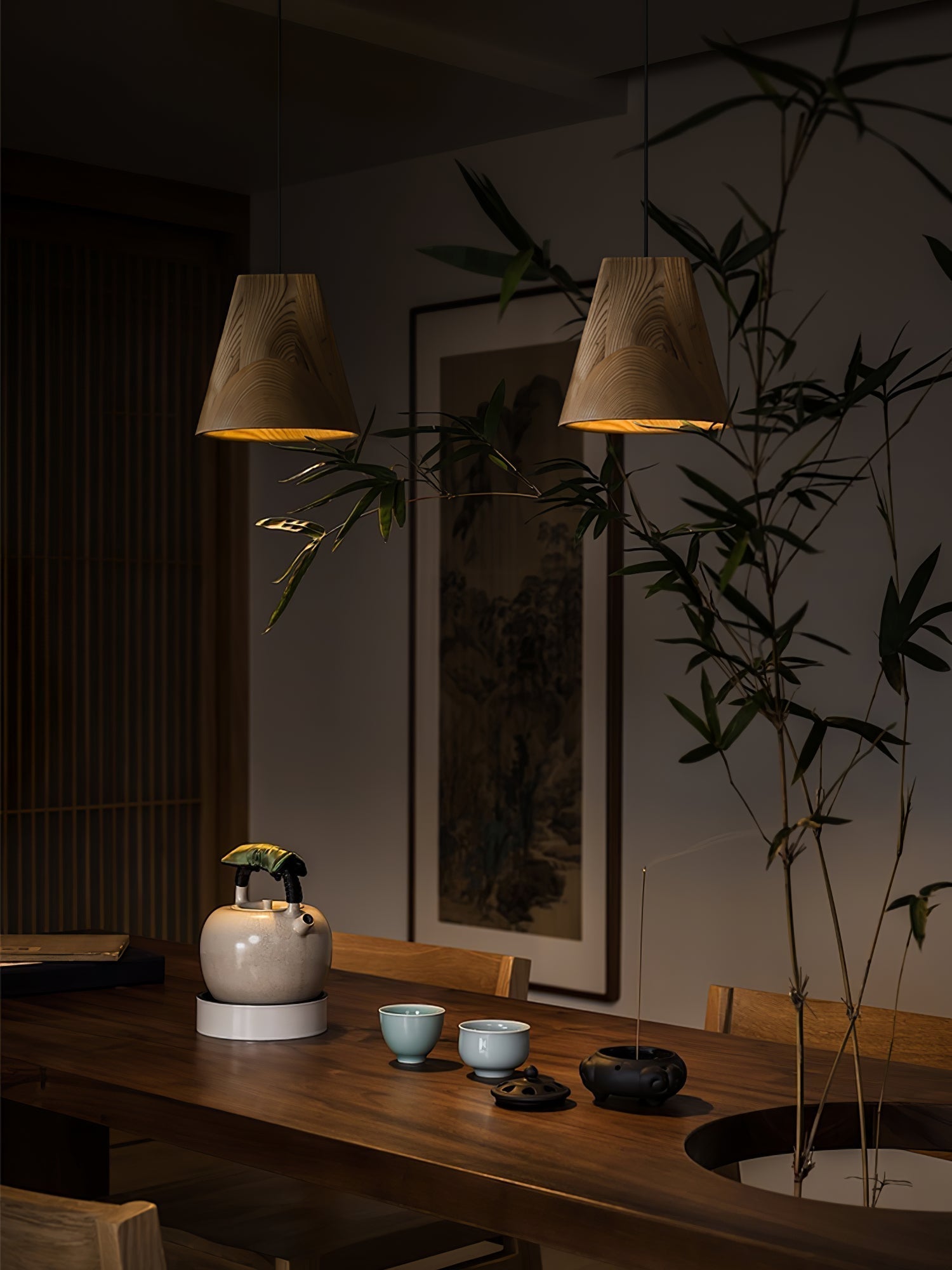 Vetra Rustikale Holz-Pendelleuchte-Letslighting