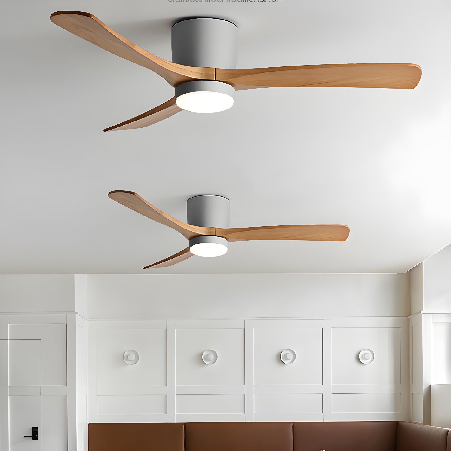 Diagramm mit Abmessungen der Ezra Nordischen Deckenventilatorleuchte