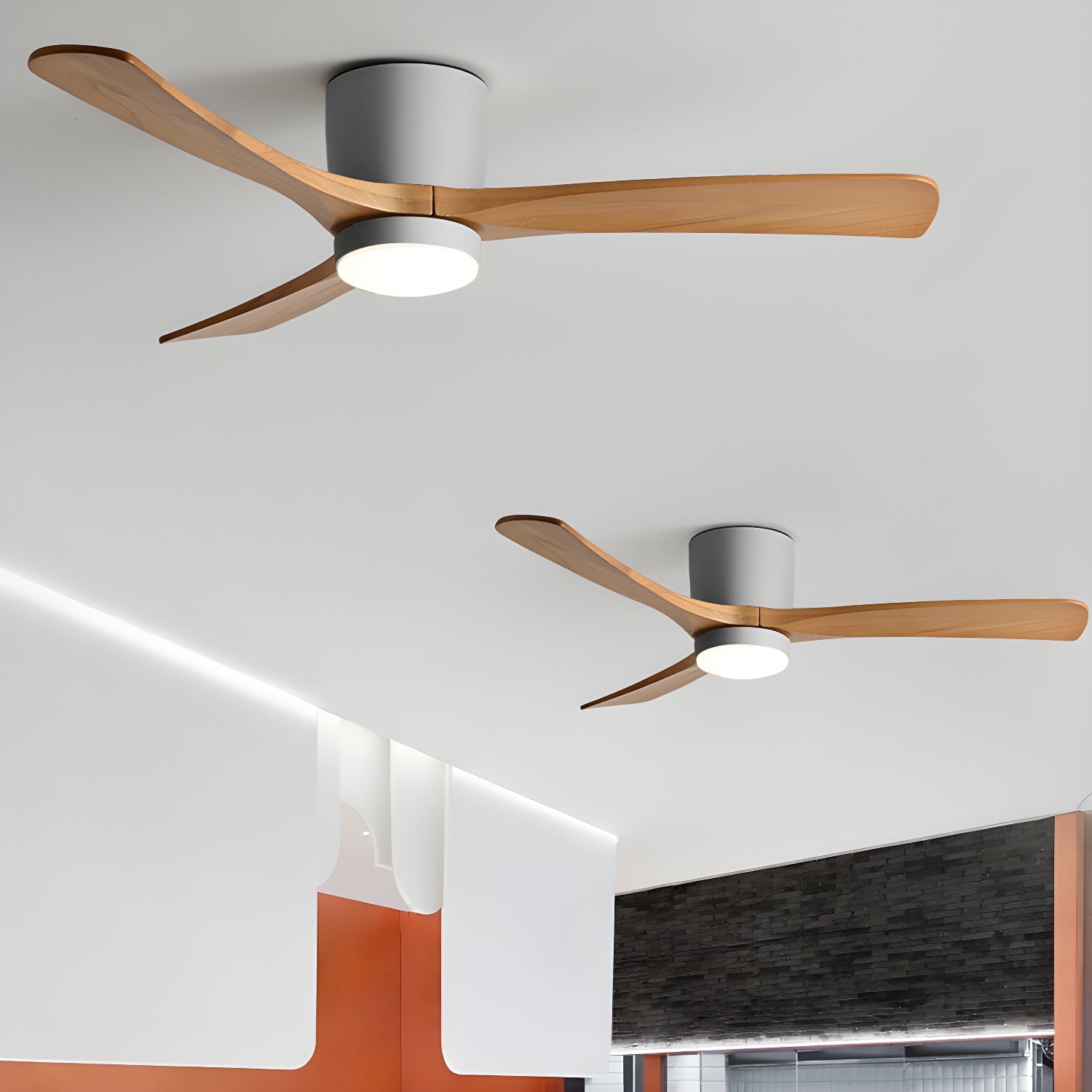 Ezra Nordische Deckenventilatorleuchte in Weiß