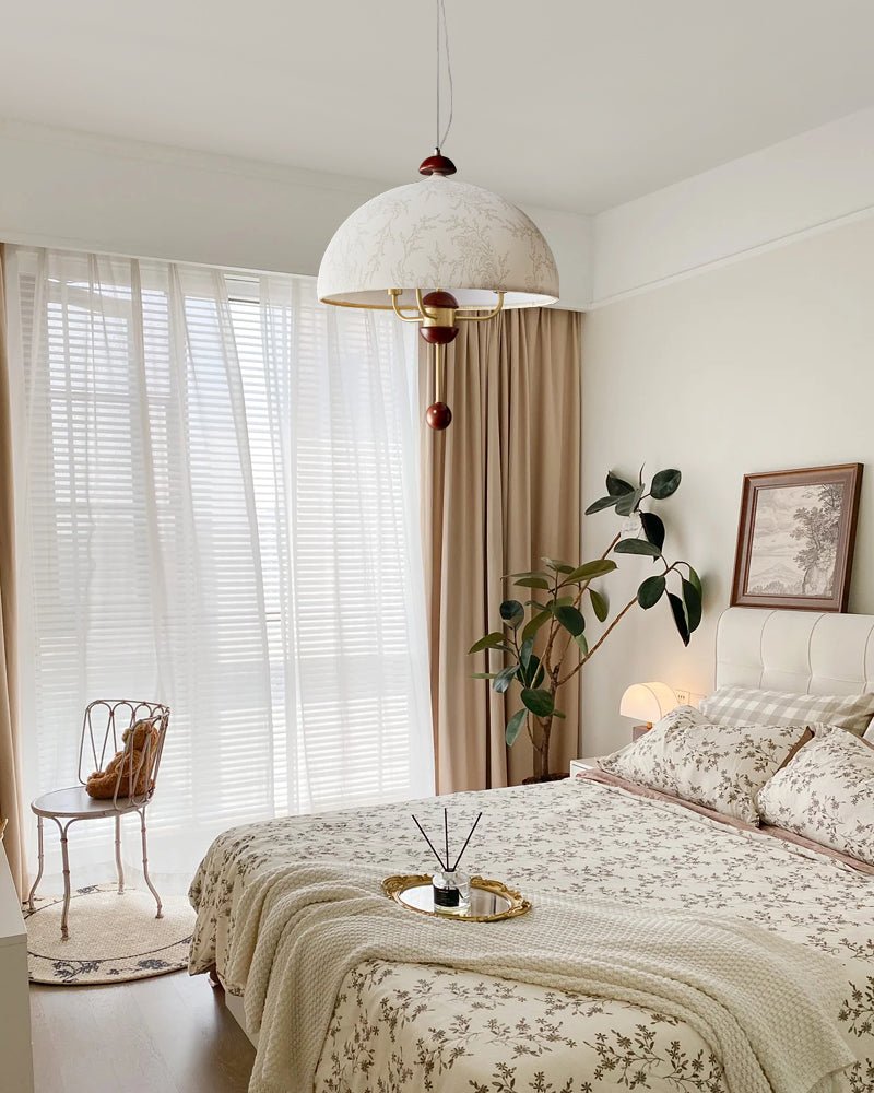 Varaeia Traditionelle Pendelleuchte aus Stoff und Holz-Letslighting