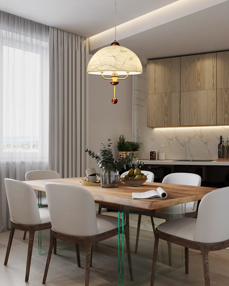 Varaeia Traditionelle Pendelleuchte aus Stoff und Holz-Letslighting