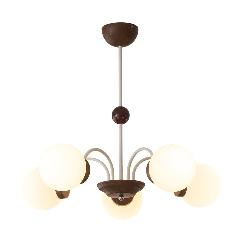 Lustra Kronleuchter Holz Glas Zeitgenössisch Gebogen-Letslighting