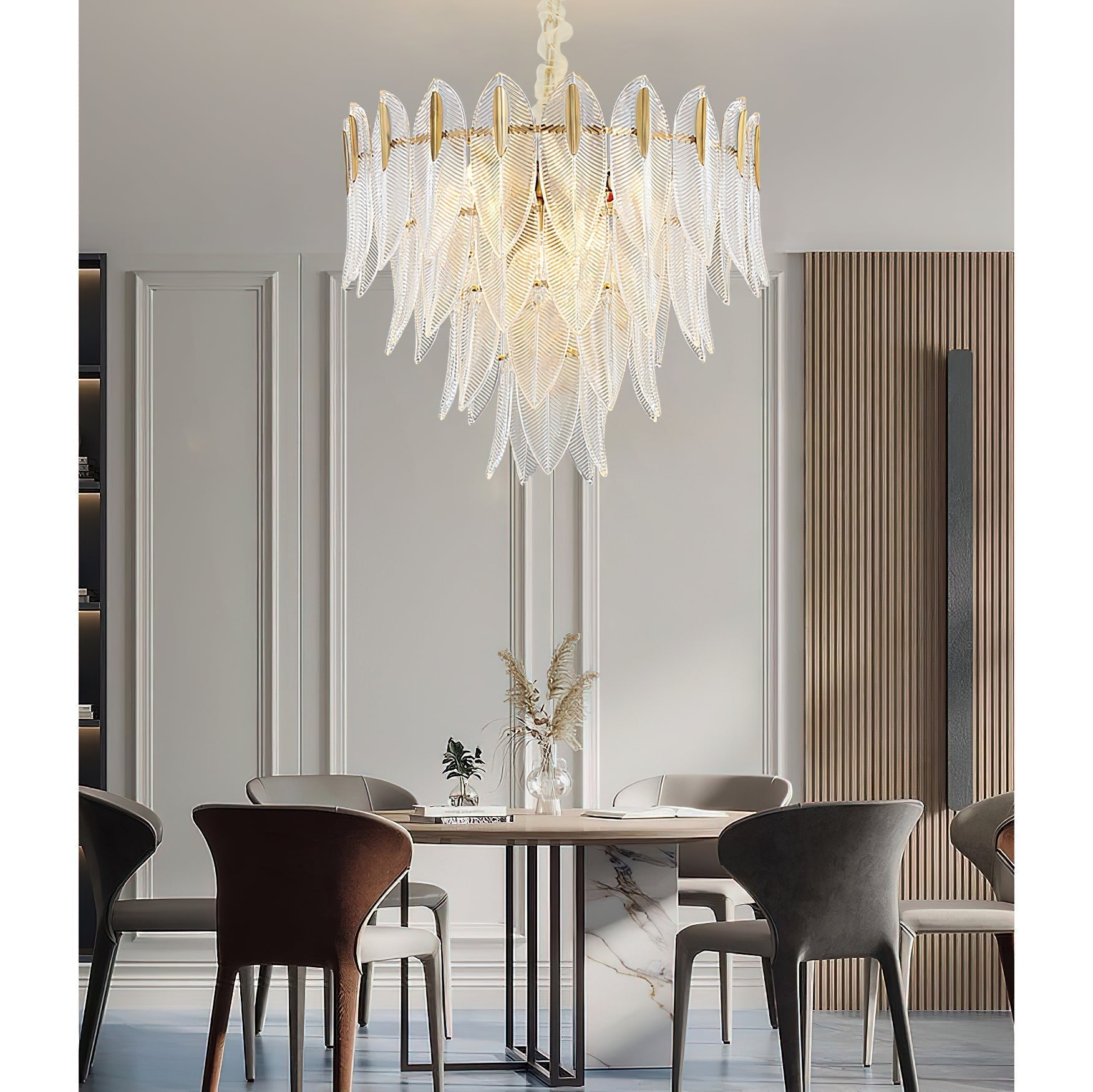 Ivthayra Postmoderner Luxus-Kronleuchter aus Messing und Glas-Letslighting