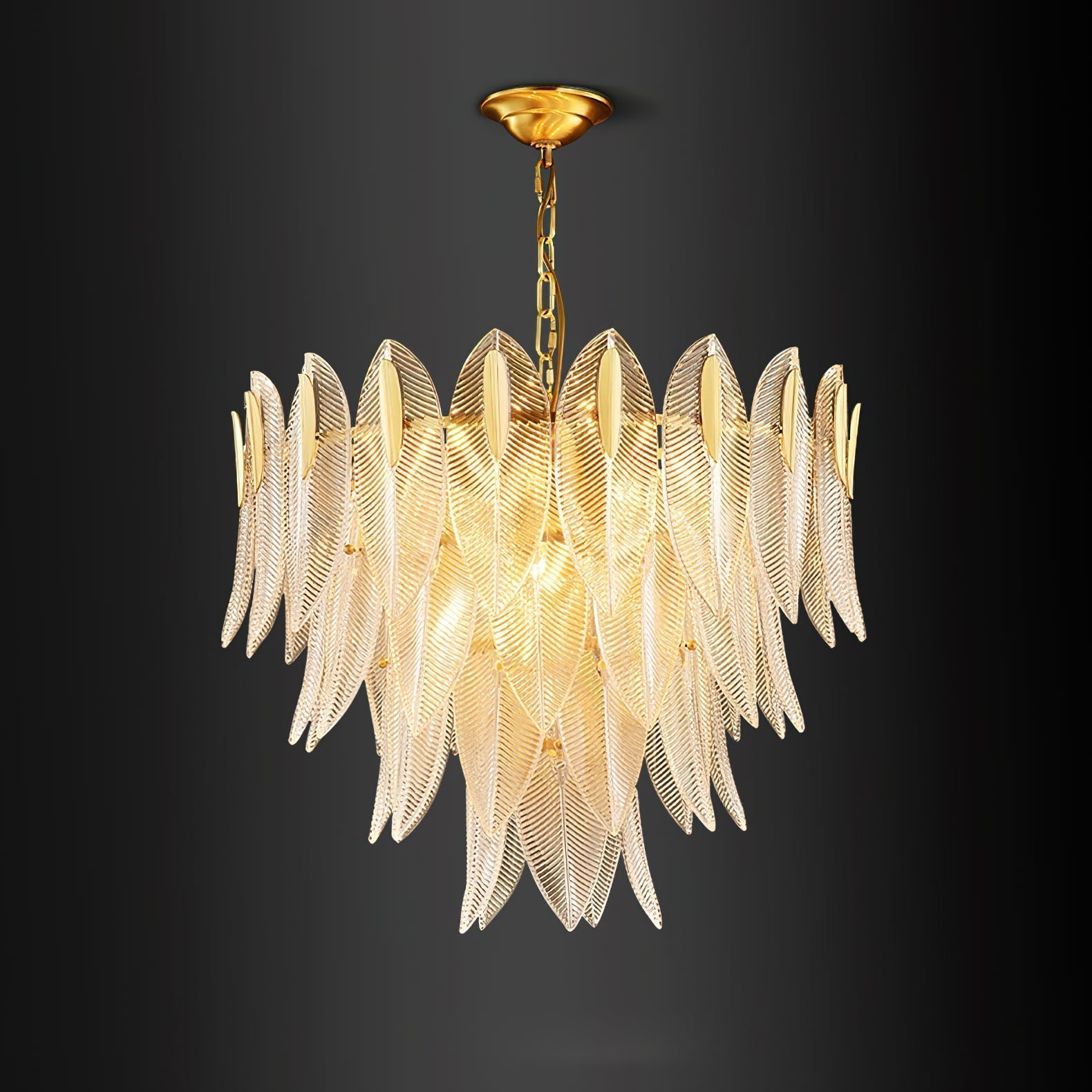 Ivthayra Postmoderner Luxus-Kronleuchter aus Messing und Glas-Letslighting