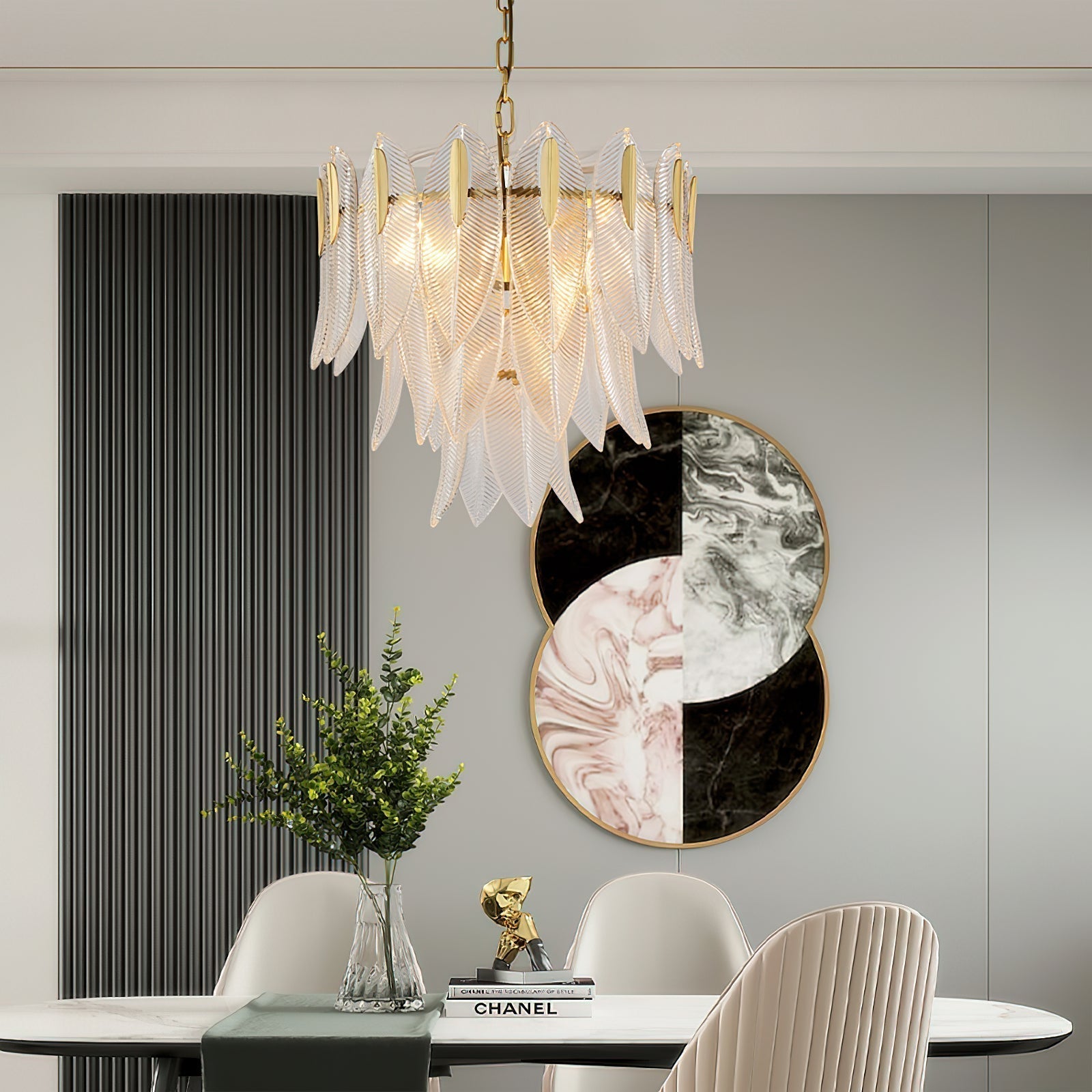 Ivthayra Postmoderner Luxus-Kronleuchter aus Messing und Glas-Letslighting