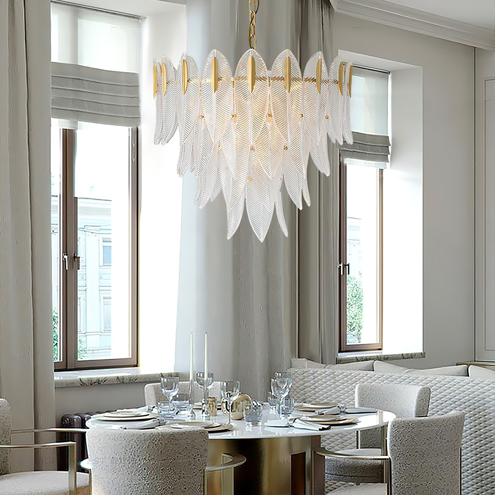 Ivthayra Postmoderner Luxus-Kronleuchter aus Messing und Glas-Letslighting