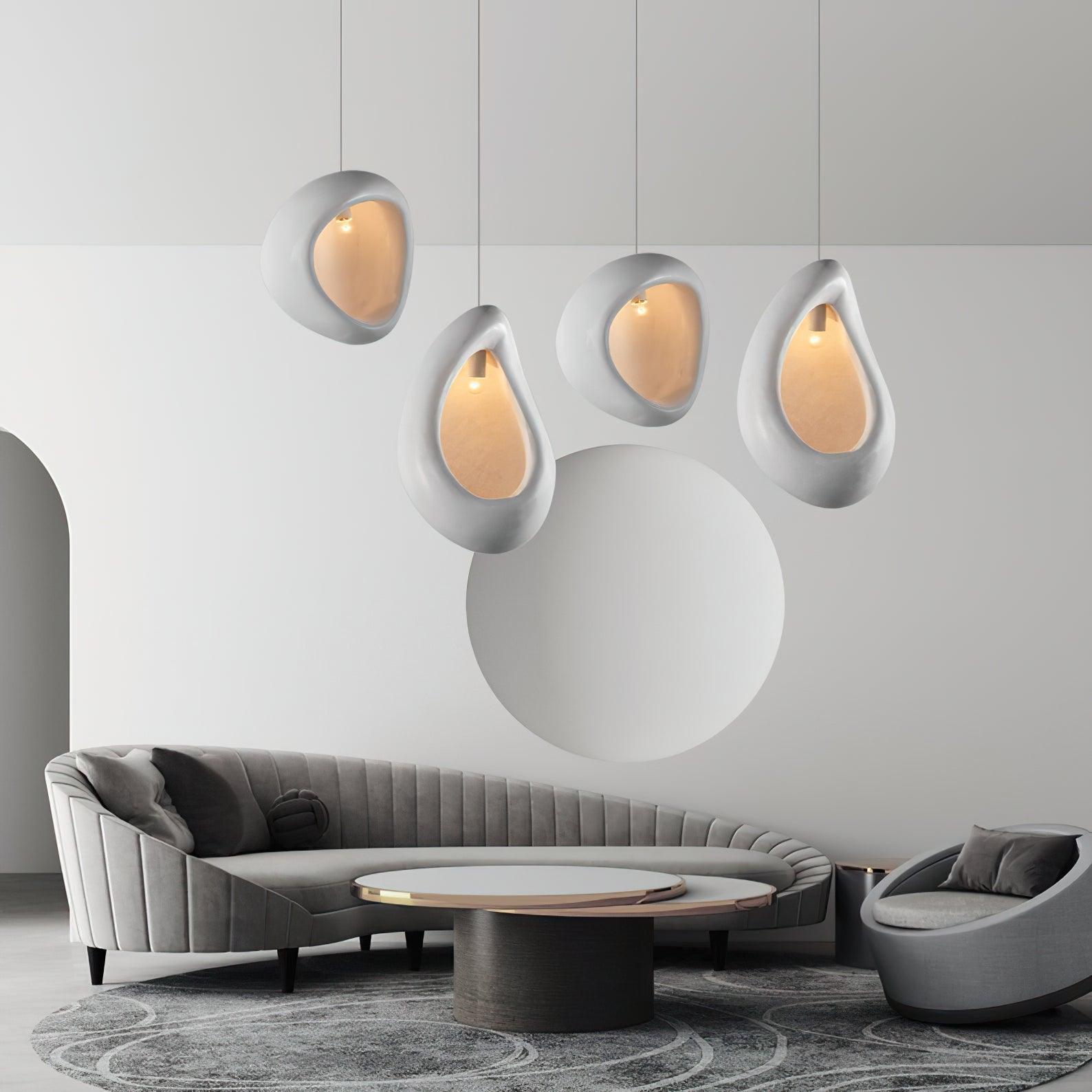 Solara Wabi-Sabi Pendelleuchte Gips Organische Hohlform Träne-Letslighting