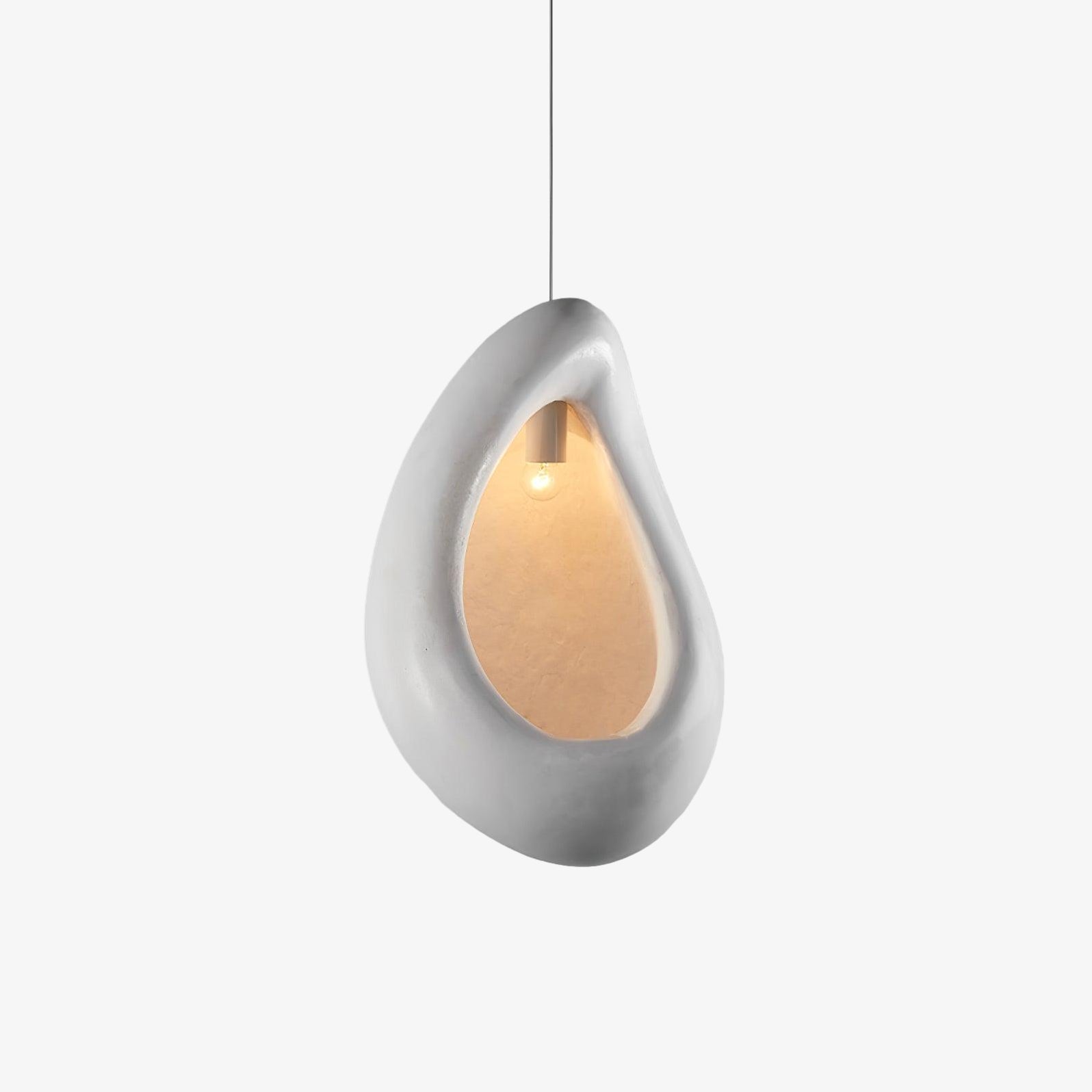 Solara Wabi-Sabi Pendelleuchte Gips Organische Hohlform Träne-Letslighting