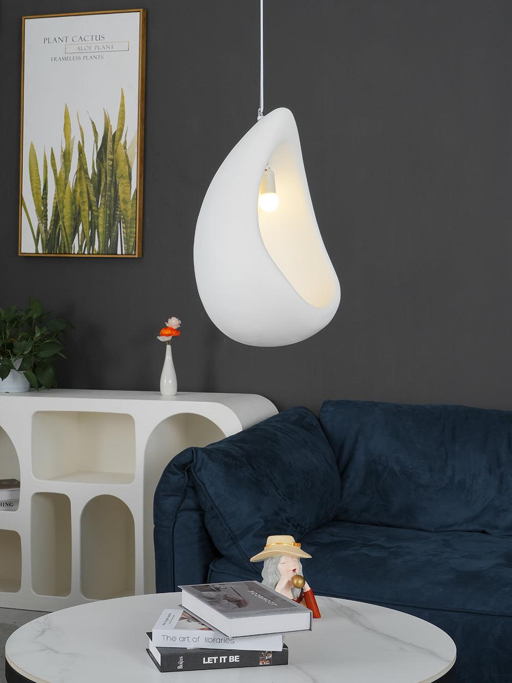 Solara Wabi-Sabi Pendelleuchte Gips Organische Hohlform Träne-Letslighting