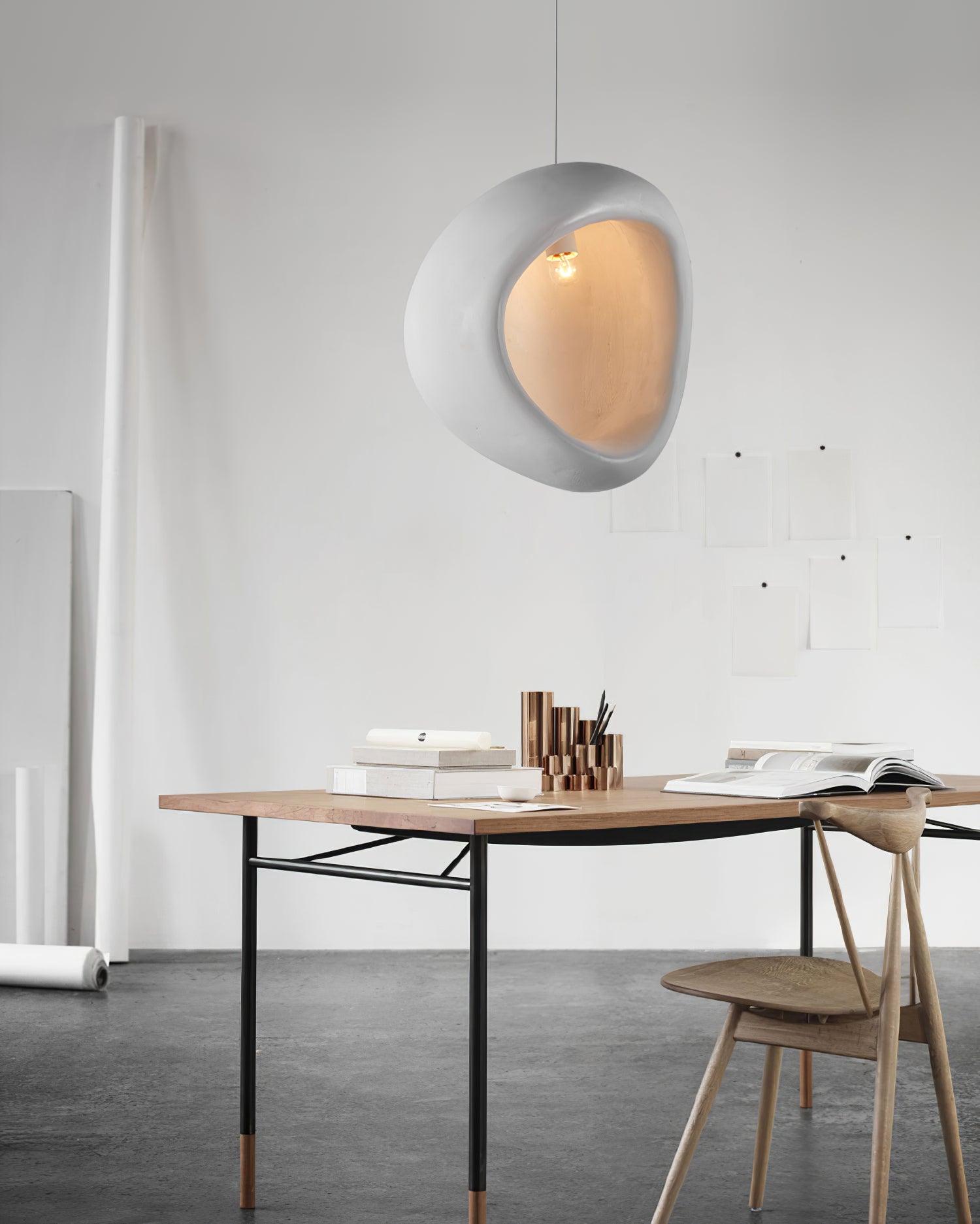 Solara Wabi-Sabi Pendelleuchte Gips Organische Hohlform Träne-Letslighting