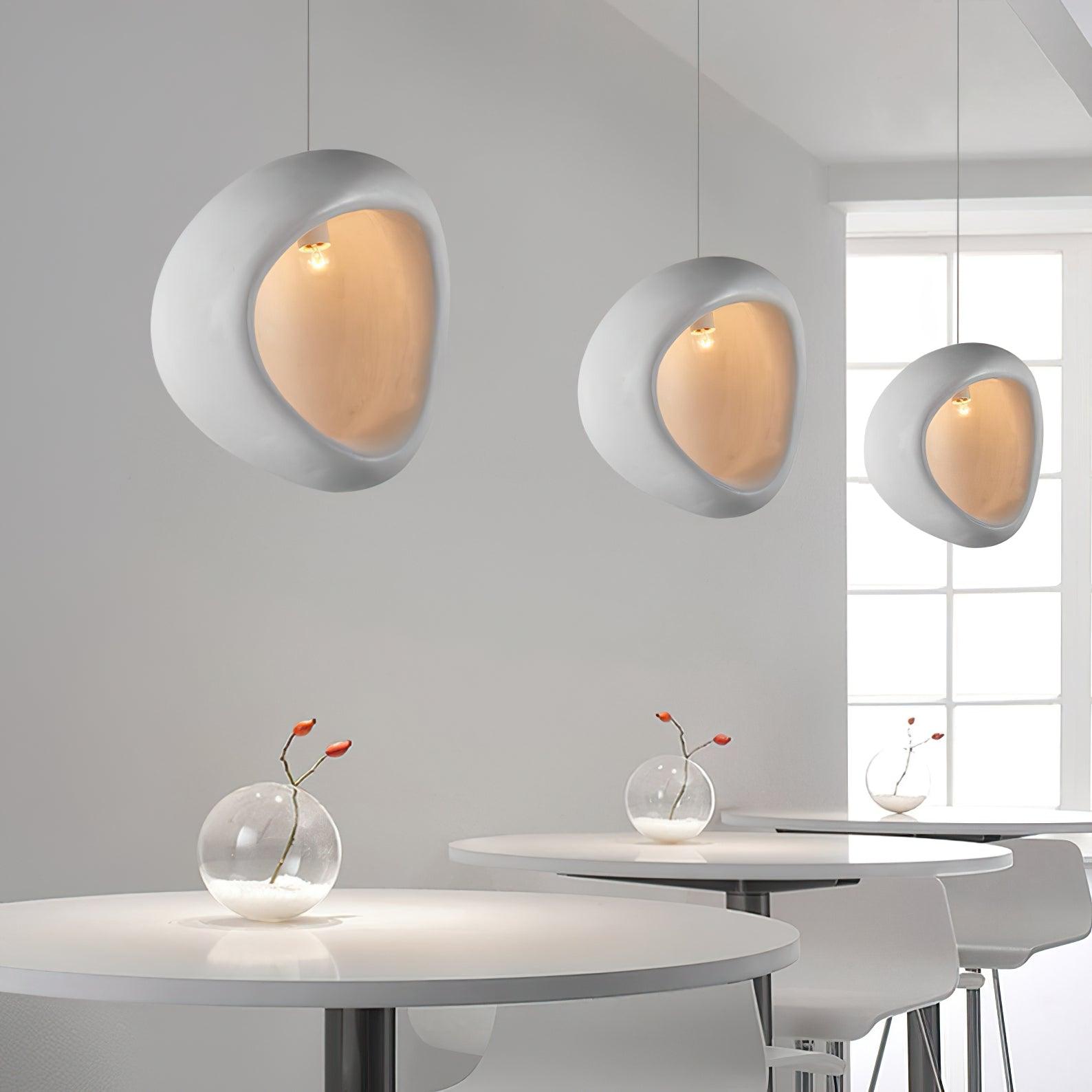 Solara Wabi-Sabi Pendelleuchte Gips Organische Hohlform Träne-Letslighting