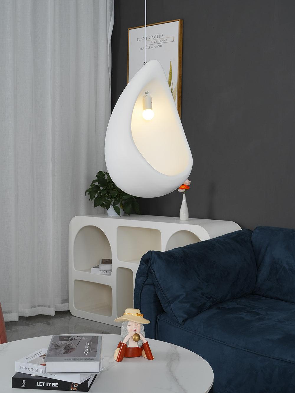 Solara Wabi-Sabi Pendelleuchte Gips Organische Hohlform Träne-Letslighting