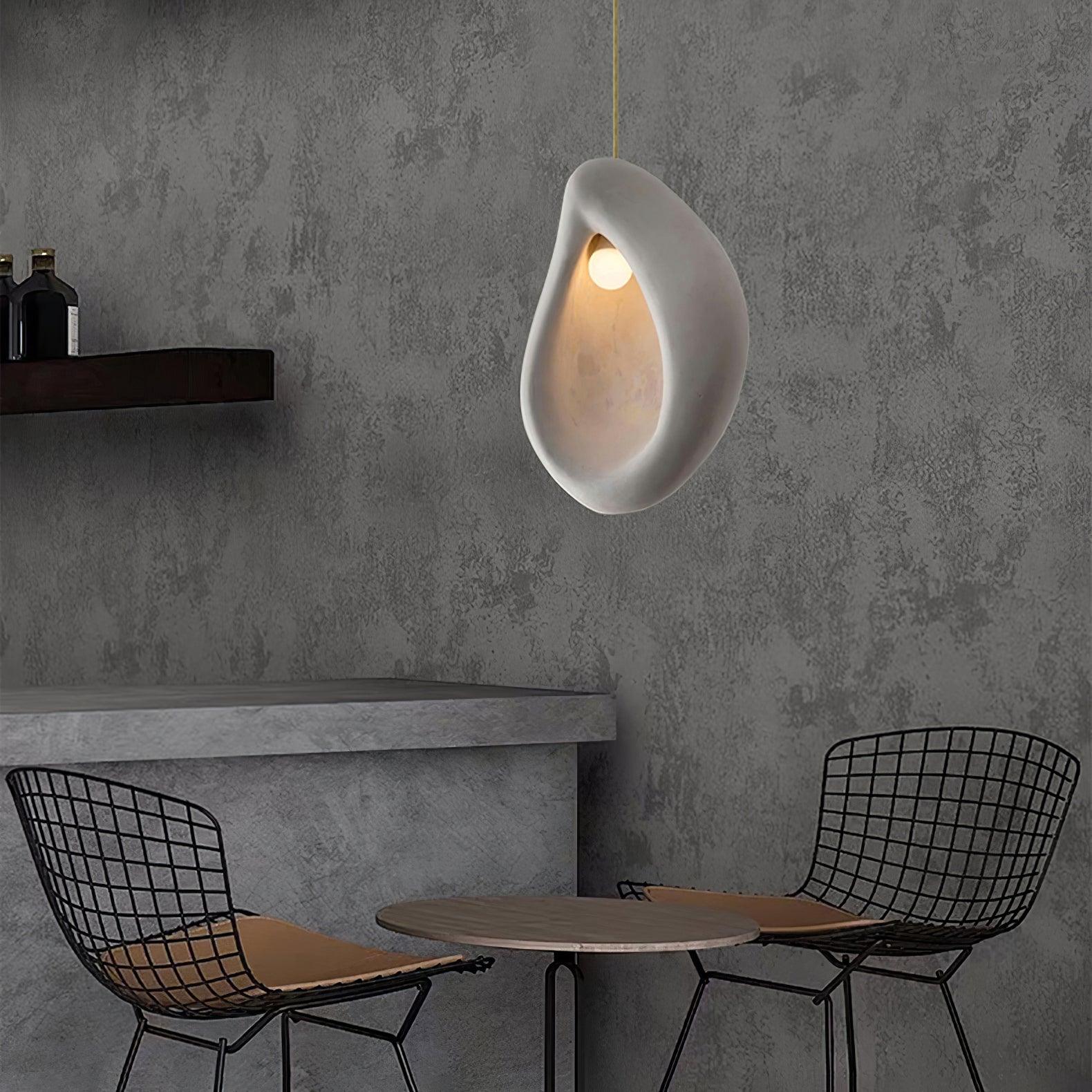 Solara Wabi-Sabi Pendelleuchte Gips Organische Hohlform Träne-Letslighting