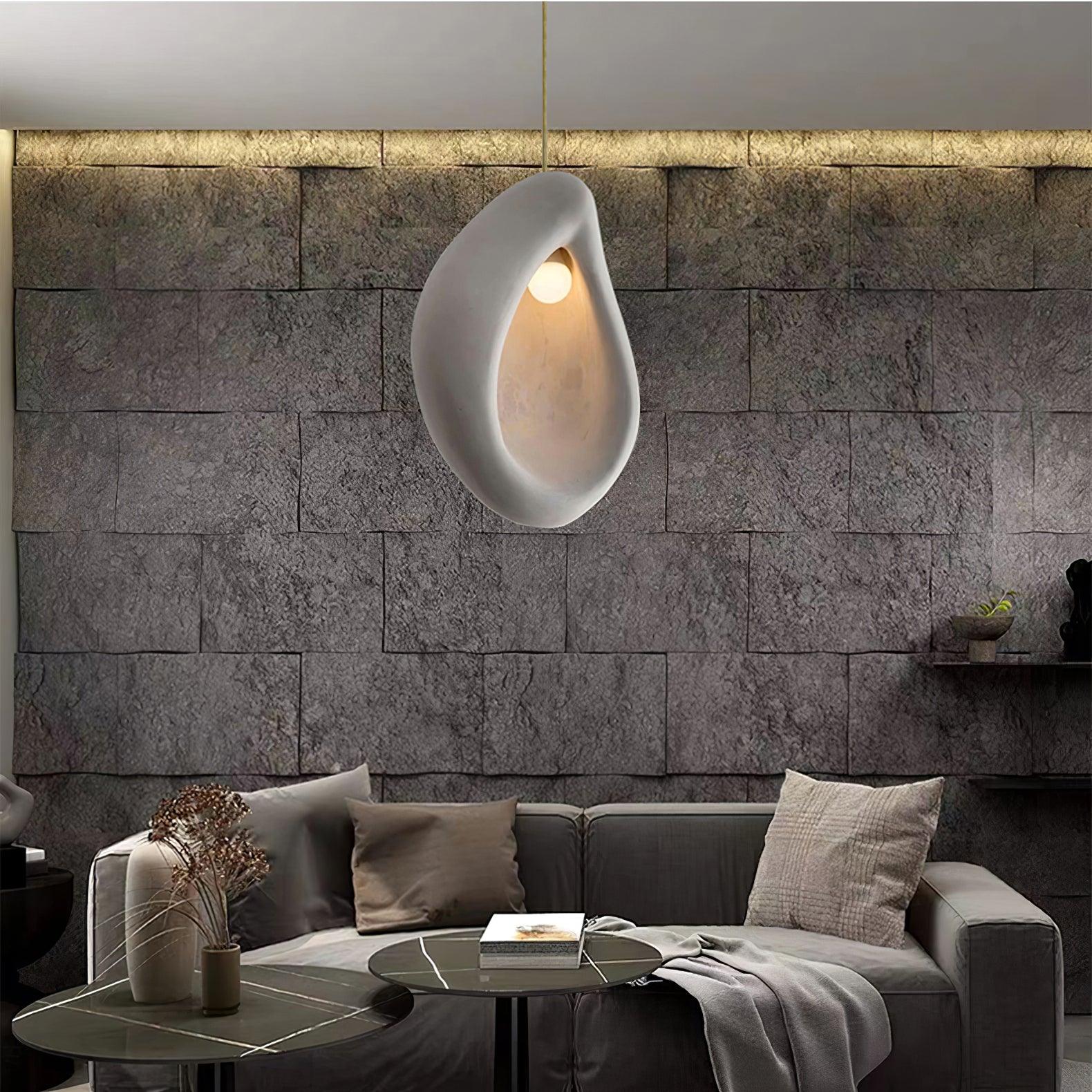 Solara Wabi-Sabi Pendelleuchte Gips Organische Hohlform Träne-Letslighting