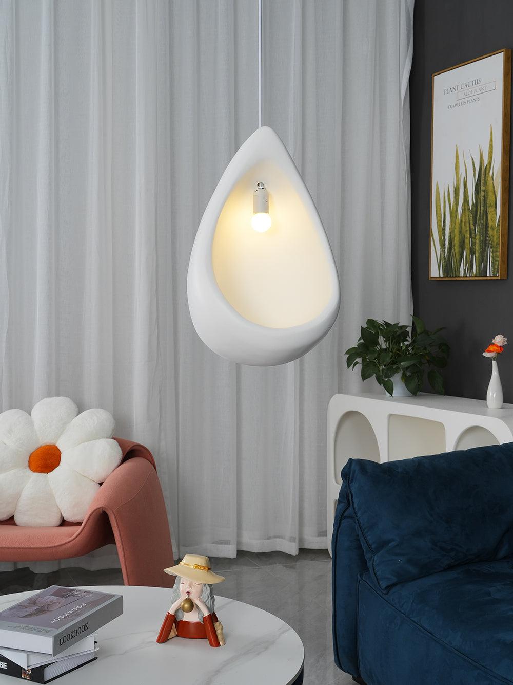 Solara Wabi-Sabi Pendelleuchte Gips Organische Hohlform Träne-Letslighting