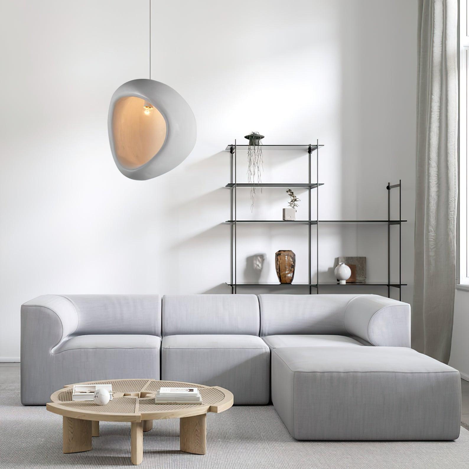 Solara Wabi-Sabi Pendelleuchte Gips Organische Hohlform Träne-Letslighting