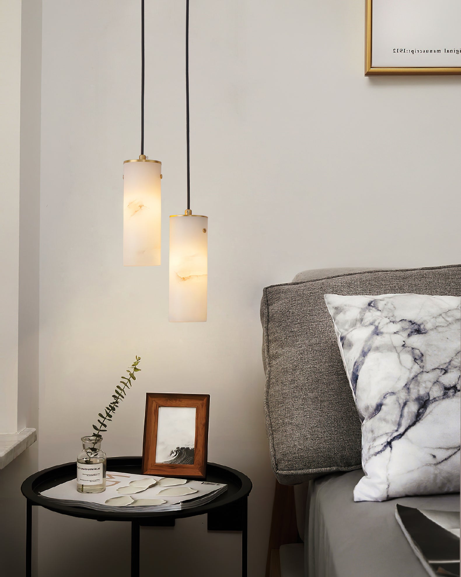 Lyvina Modern Minimalist Vertical Alabaster Pendant Light - Letslighting