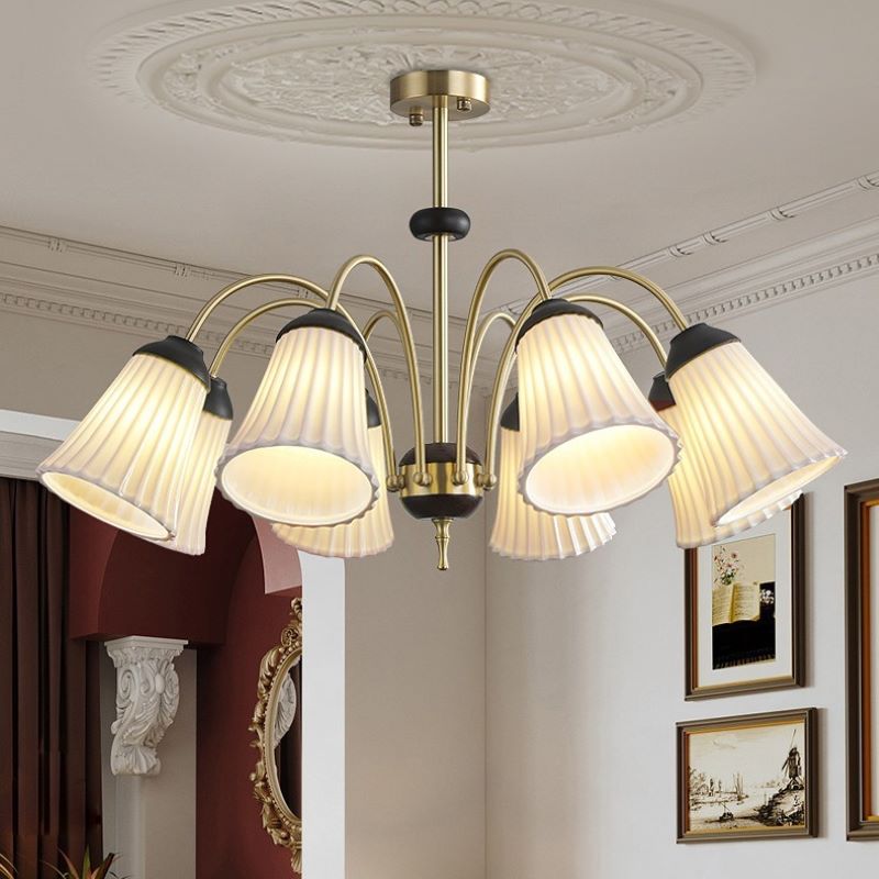 Arisha Retro LED Kronleuchter Gold Metall Esszimmer Schlafzimmer