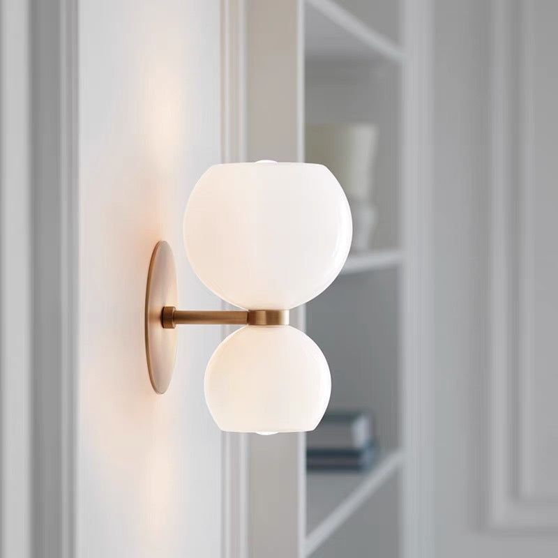 Valentina Moderne Sanduhr LED Wandleuchte Metall/Glas Weiß Wohnzimmer