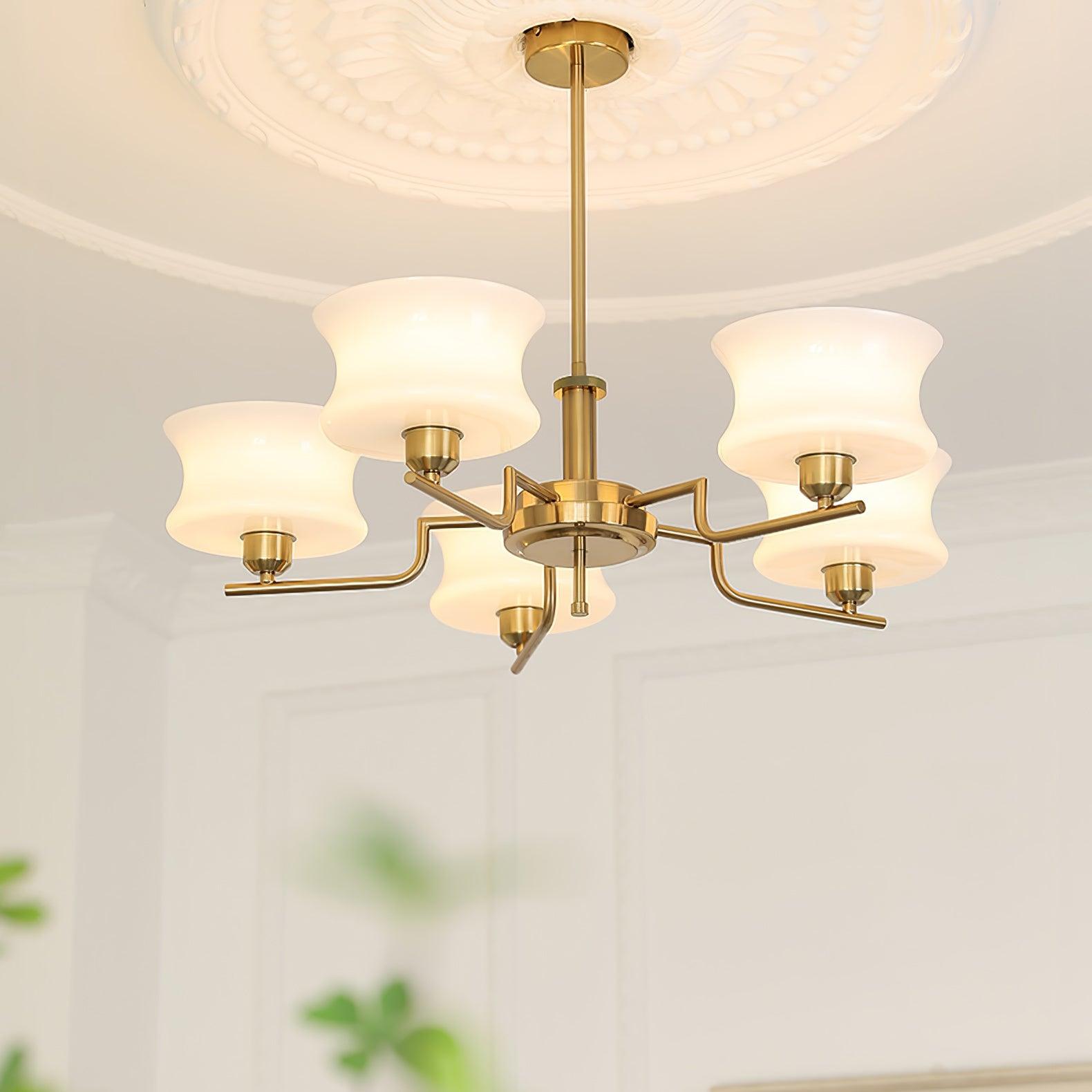 Lustra Kronleuchter Naturgold Vintage Glas-Letslighting