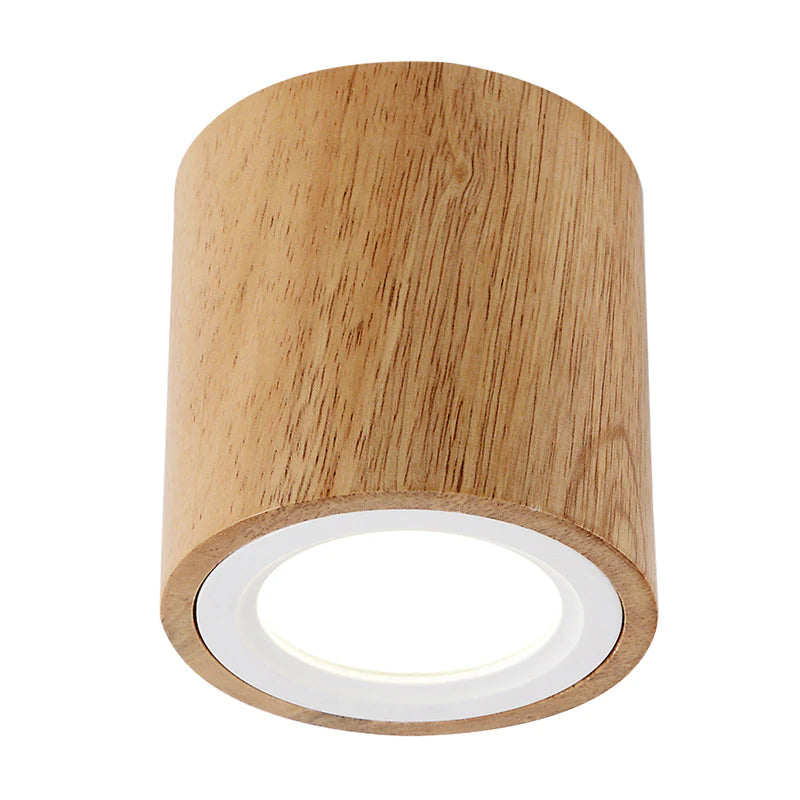 Muto LED Deckenleuchte Zylinder, Flur/Küche, Holz Acryl