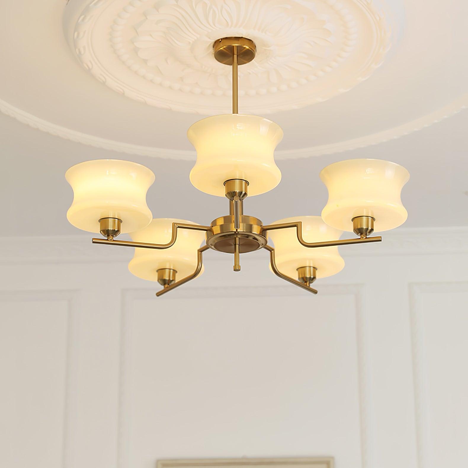 Lustra Kronleuchter Naturgold Vintage Glas-Letslighting