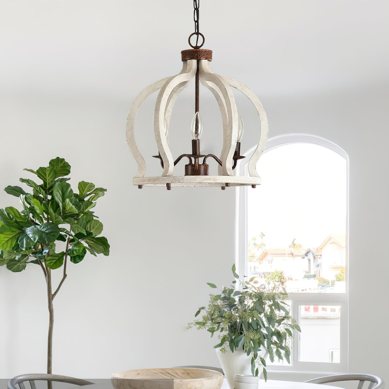 Vivinir Vintage Industrial Aura Landhaus Holz Pendelleuchte-Letslighting